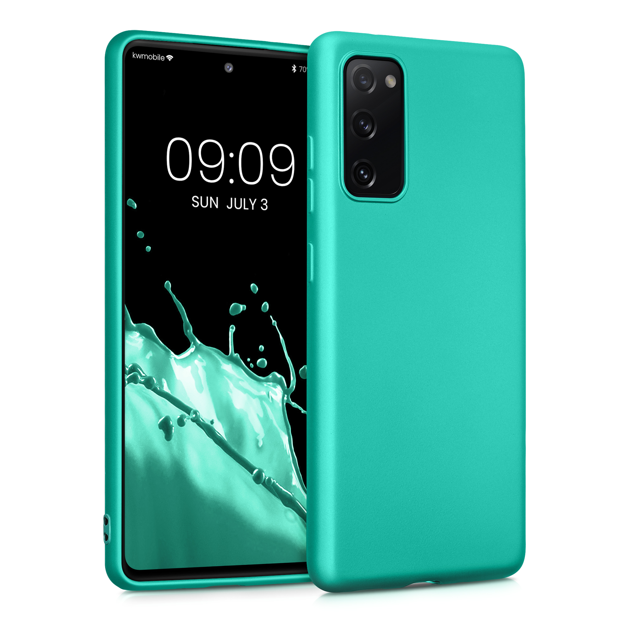 Pouzdro pro Samsung Galaxy S20 FE kwmobile tenké metalické silikonové - metalická turkysová
