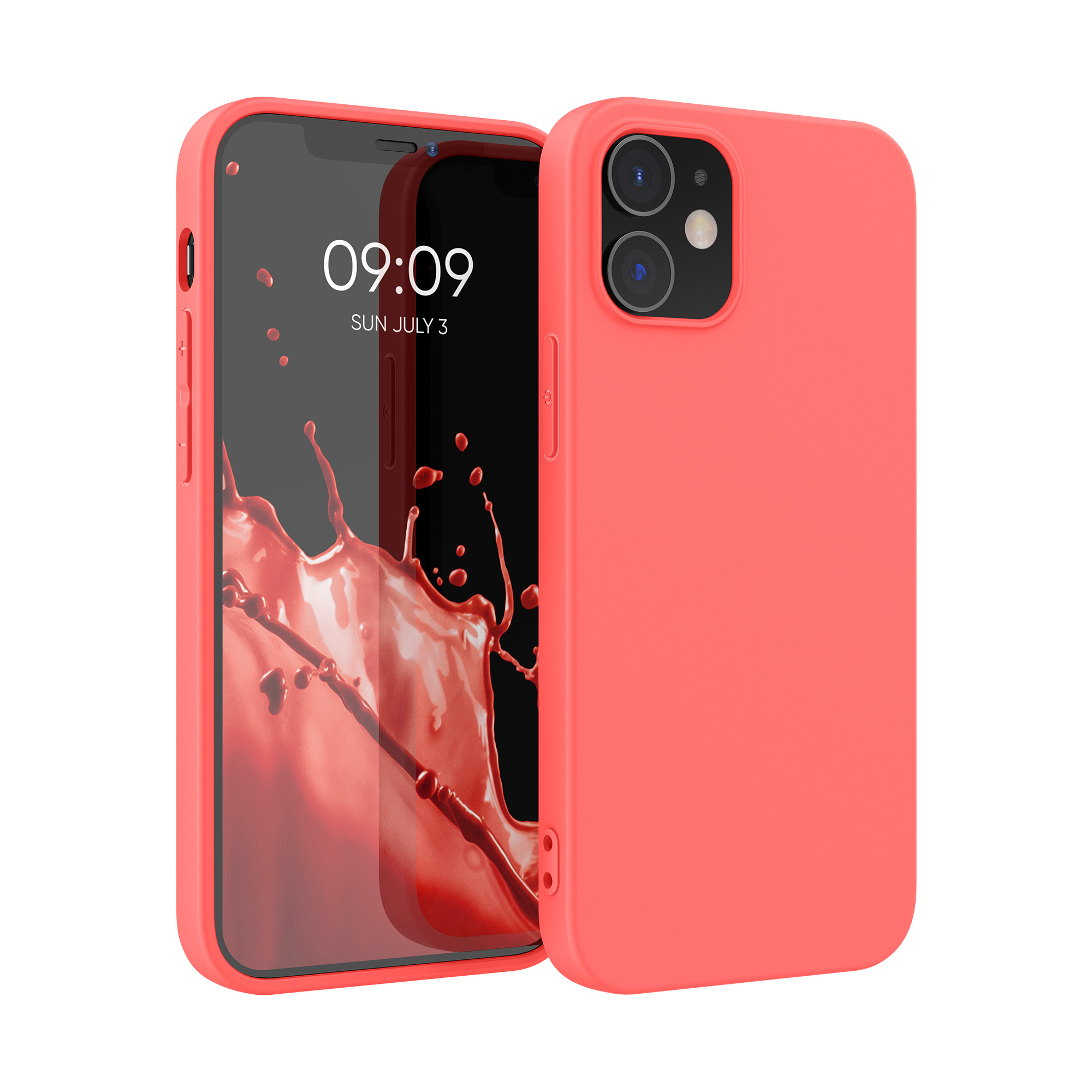 Silikonový kryt kwmobile pro iPhone 12 / iPhone 12 Pro - výrazná korálová