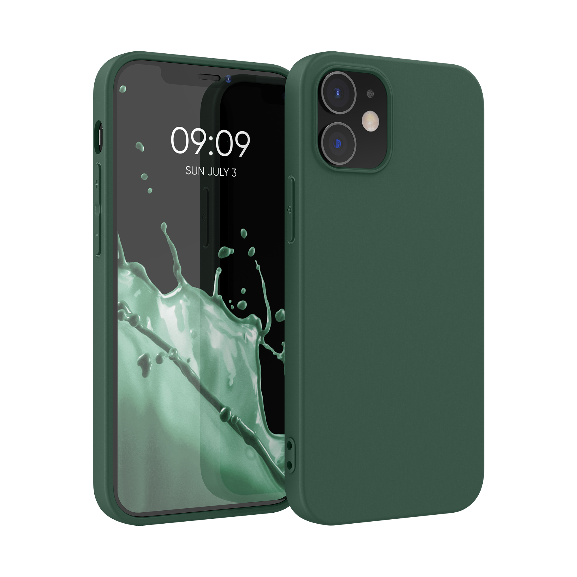 Silikonový kryt kwmobile pro iPhone 12 / iPhone 12 Pro - mechově zelená
