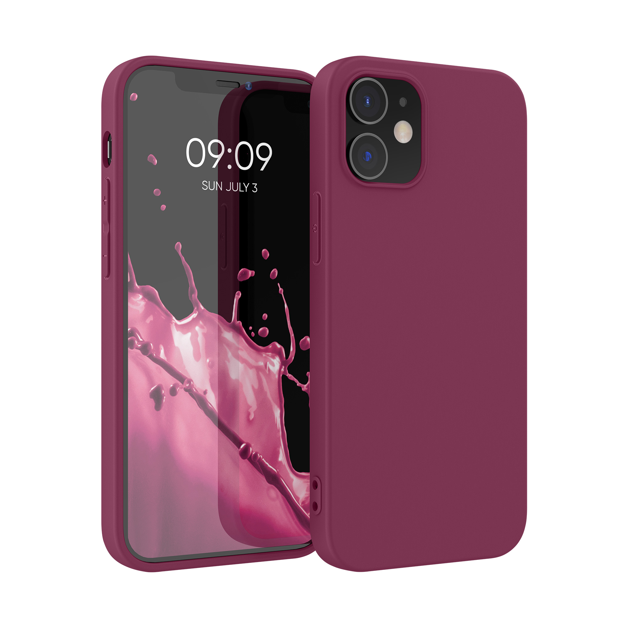 Silikonový kryt kwmobile pro iPhone 12 / iPhone 12 Pro - bordó fialová
