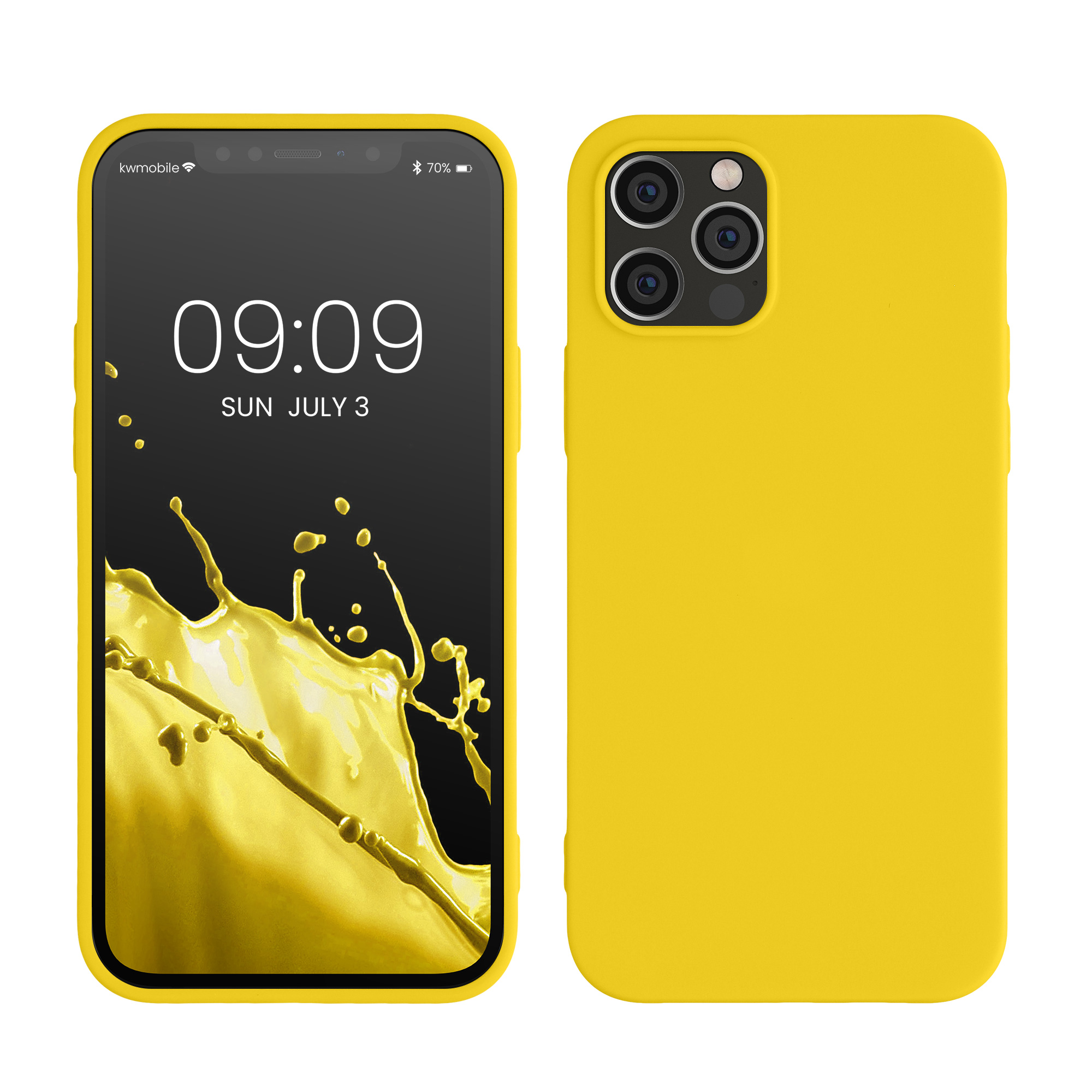 Silikonový kryt kwmobile pro iPhone 12 / iPhone 12 Pro - zářivě žlutá
