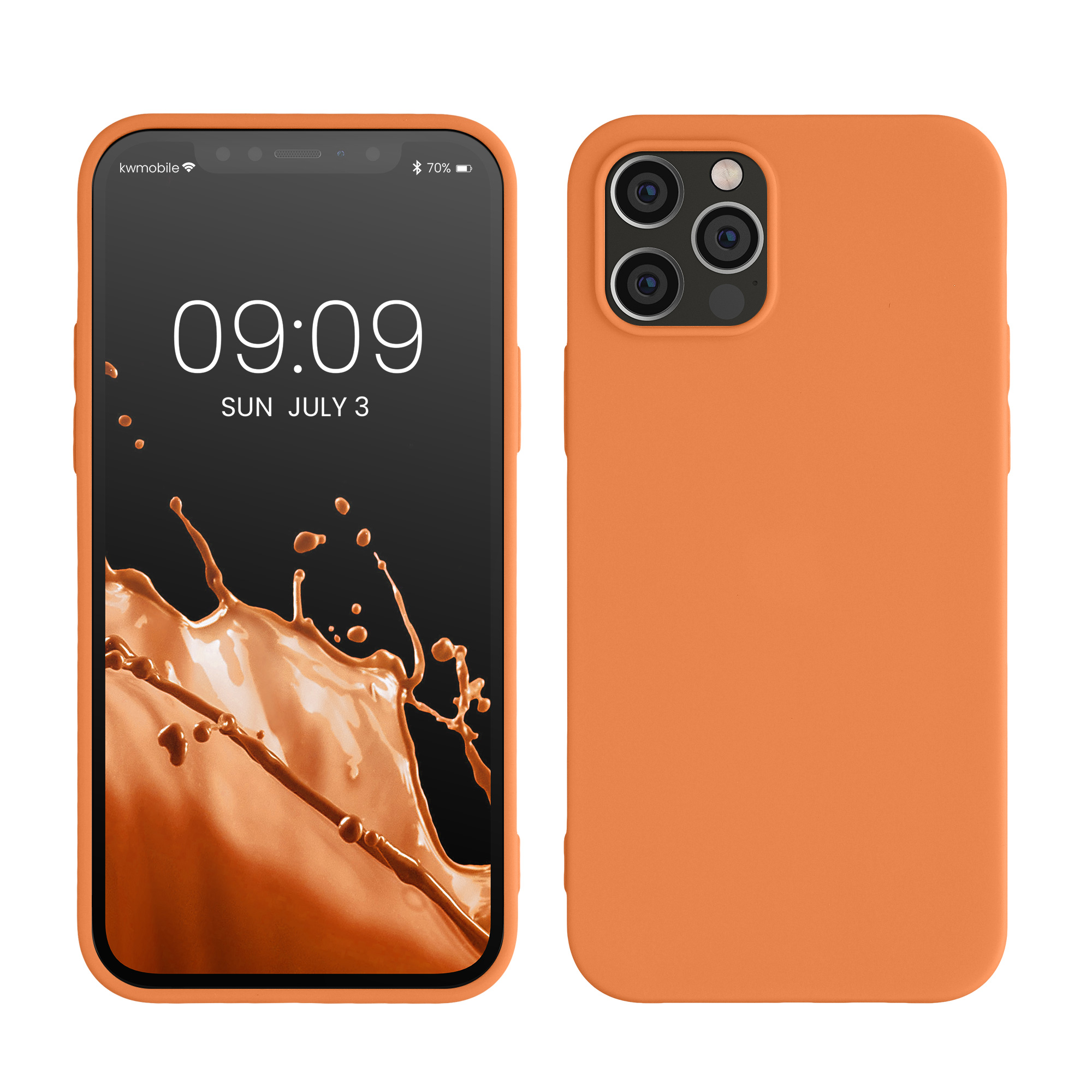 Silikonový kryt kwmobile pro iPhone 12 / iPhone 12 Pro - teplá meruňková