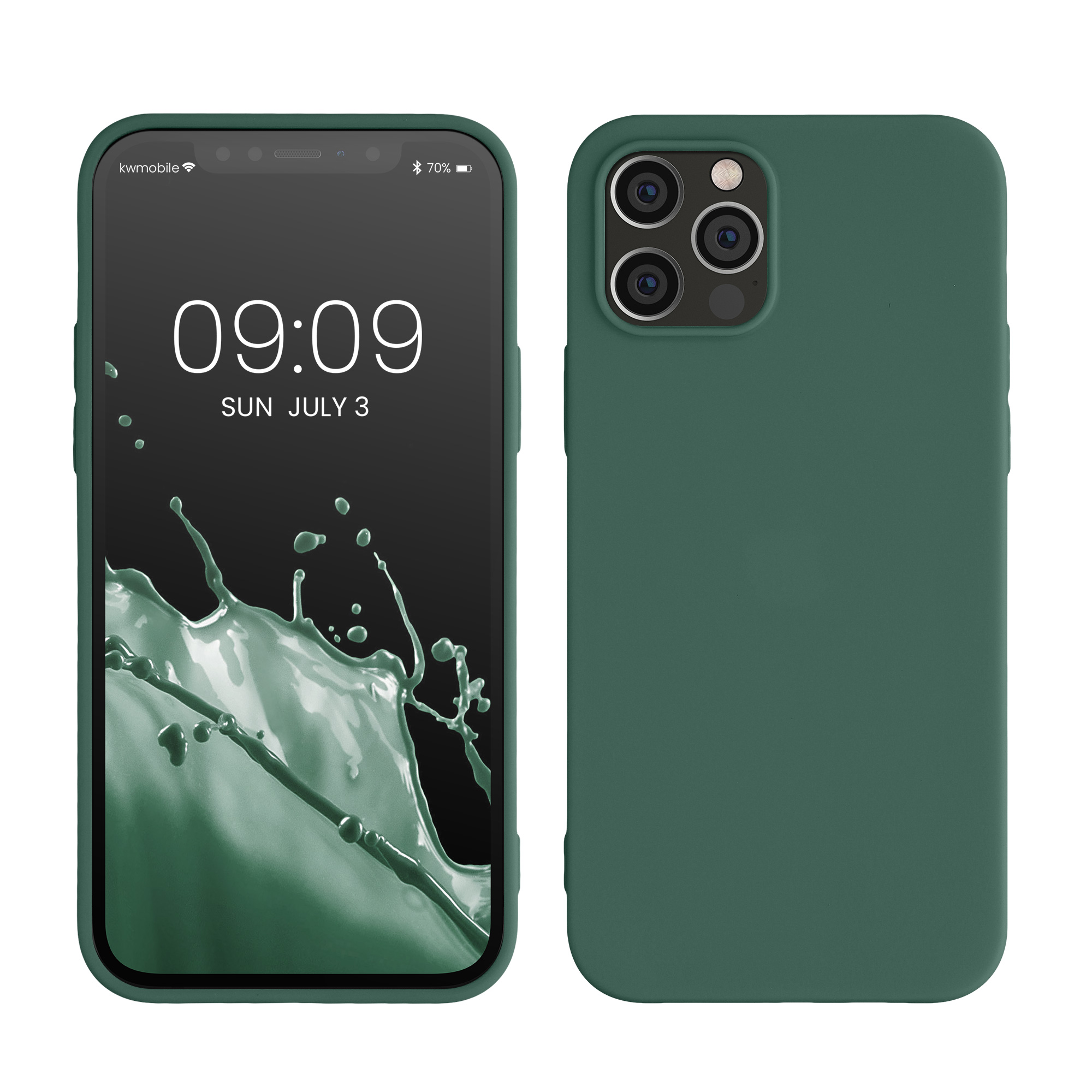 Silikonový kryt kwmobile pro iPhone 12 / iPhone 12 Pro - lesní zelená