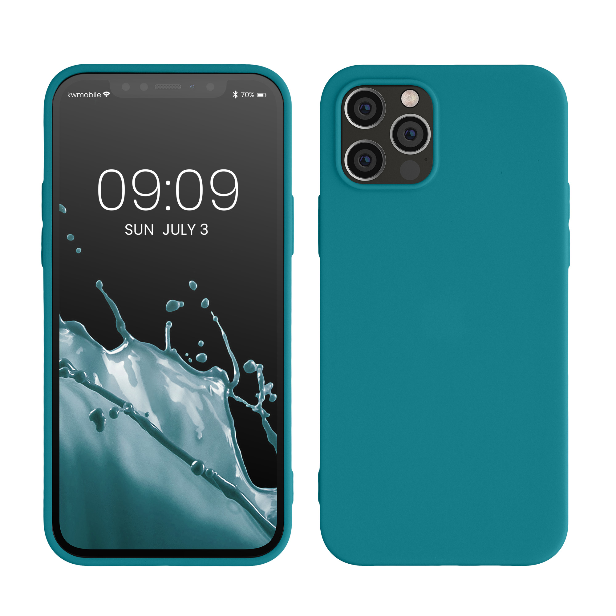 Silikonový kryt kwmobile pro iPhone 12 / iPhone 12 Pro - petrolejová