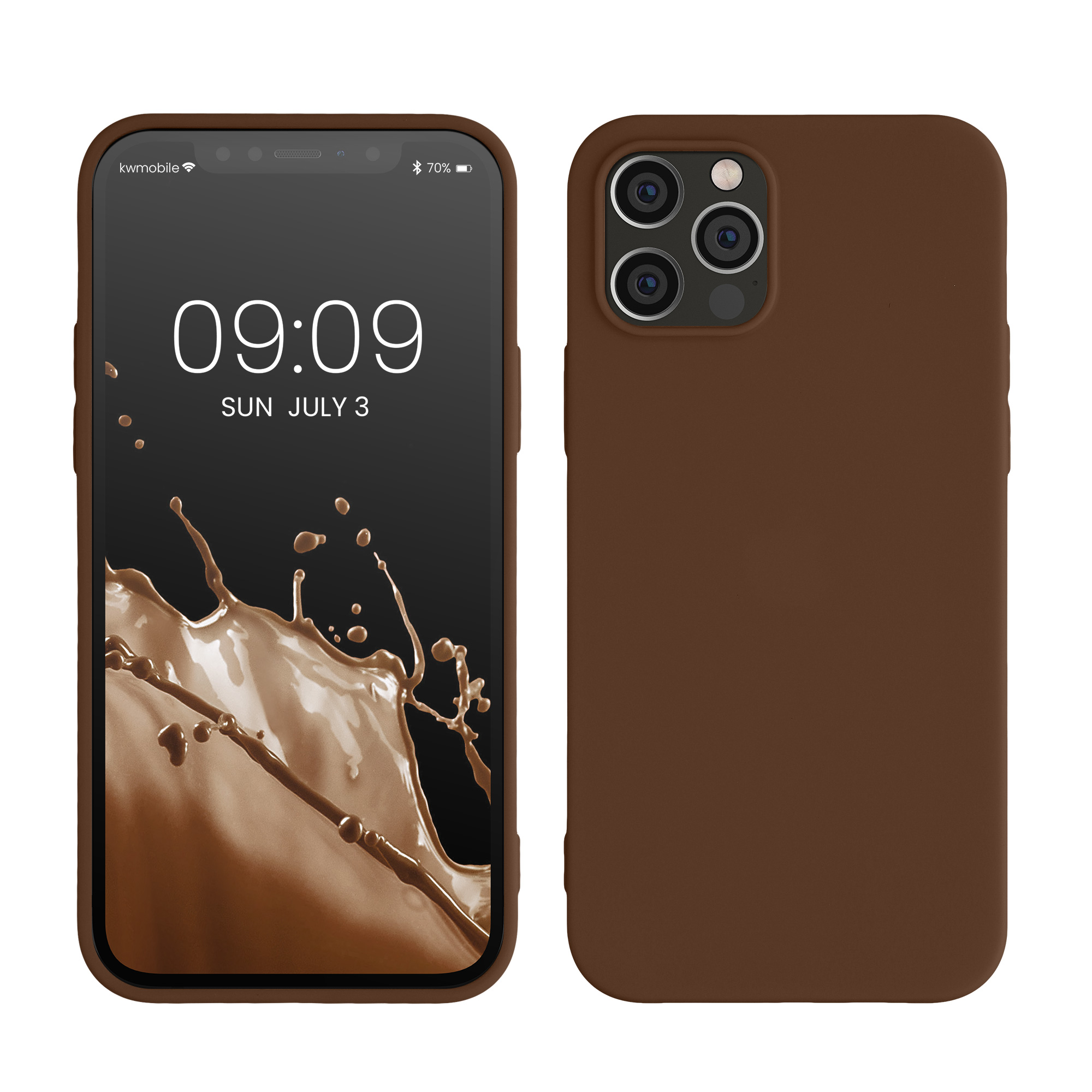 Pouzdro pro Apple iPhone 12 / iPhone 12 Pro kwmobile TPU - čokoládová
