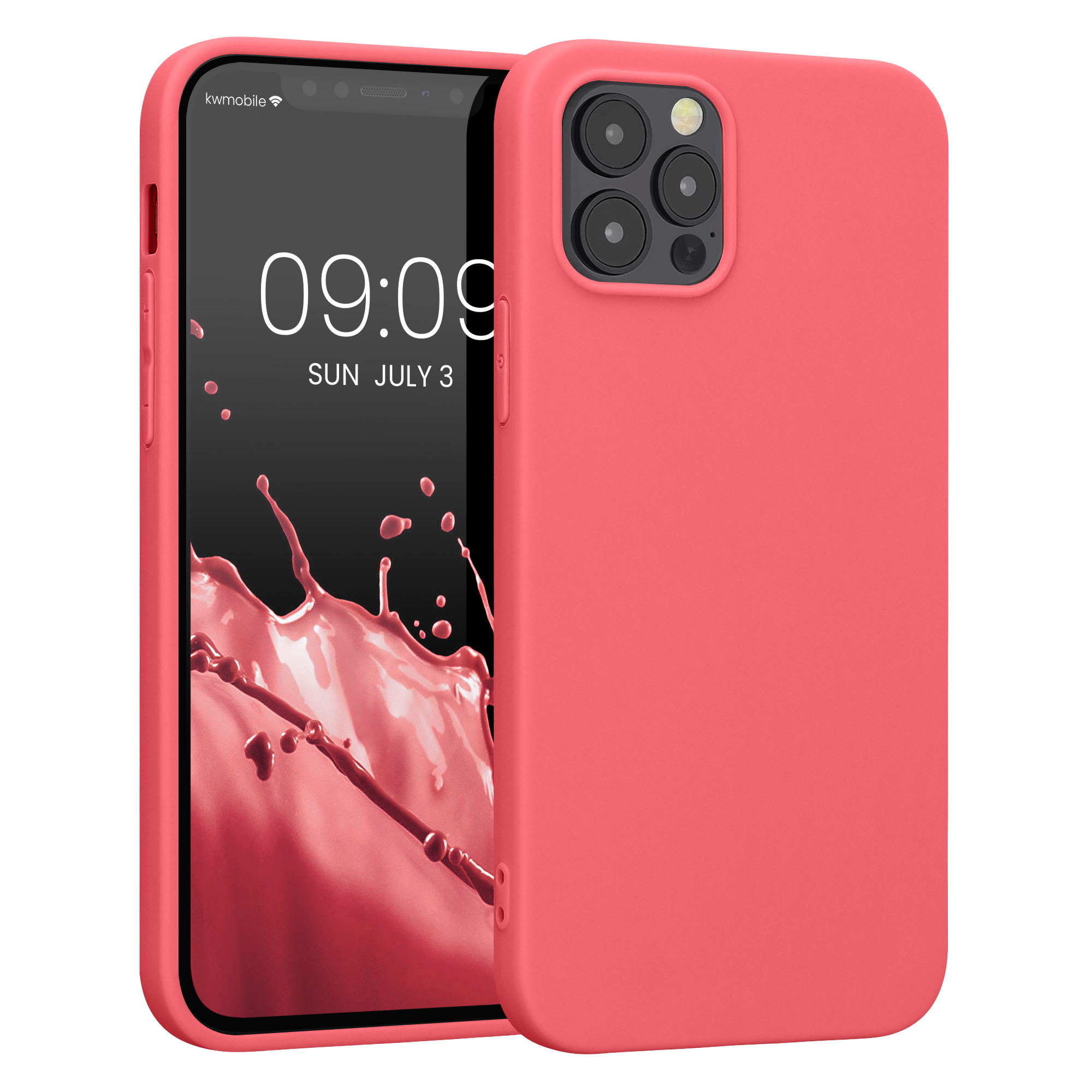 Silikonový kryt kwmobile pro iPhone 12 / iPhone 12 Pro - neonově korálová