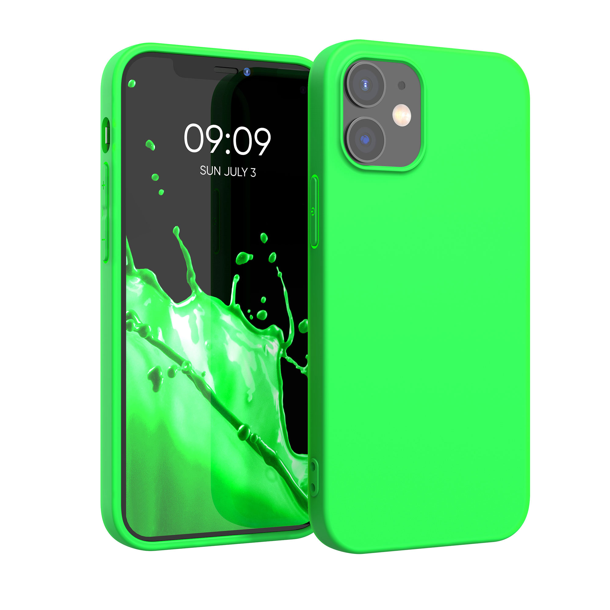 Silikonový kryt kwmobile pro iPhone 12 / iPhone 12 Pro - neonově zelená