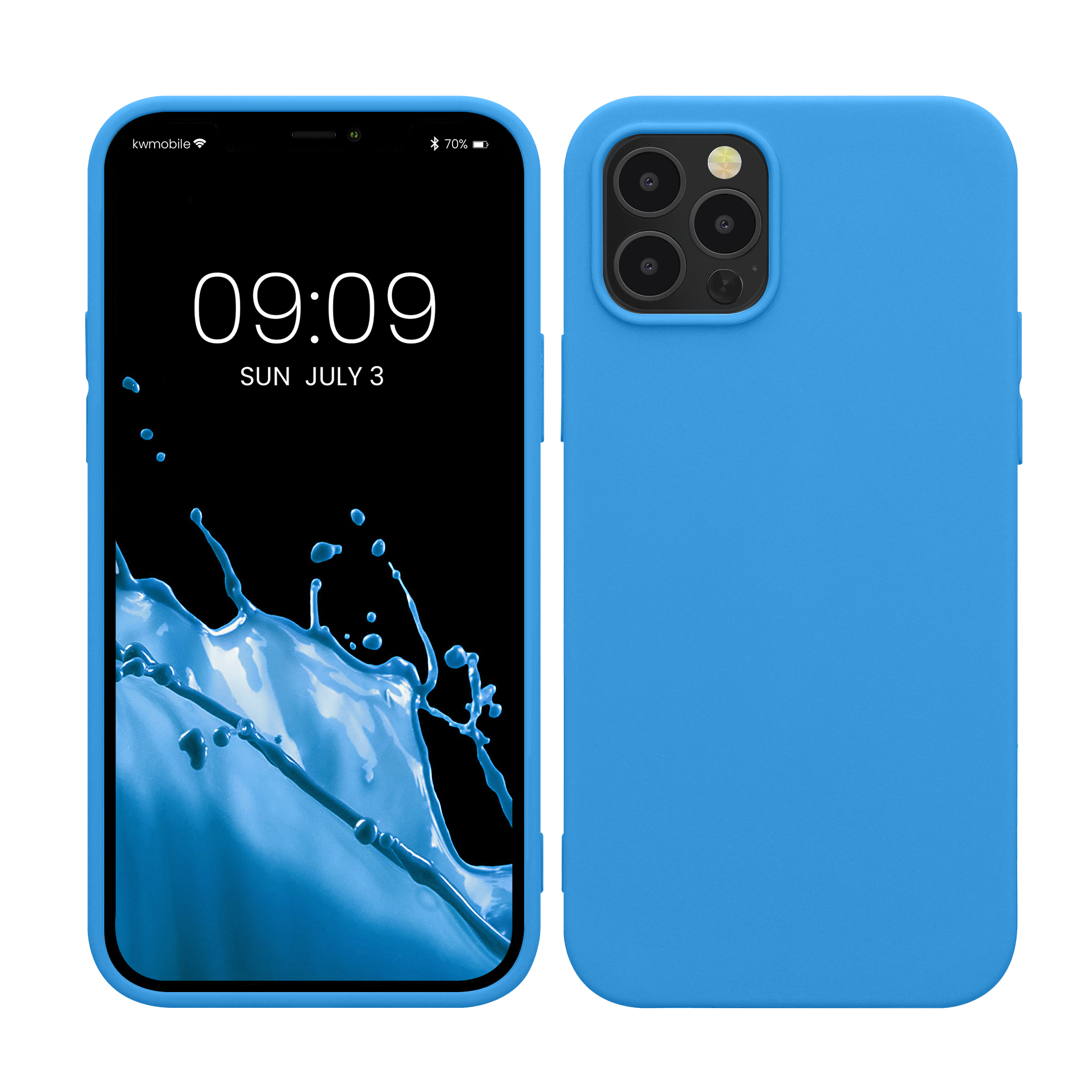 Silikonový kryt kwmobile pro iPhone 12 / iPhone 12 Pro - neonově modrá