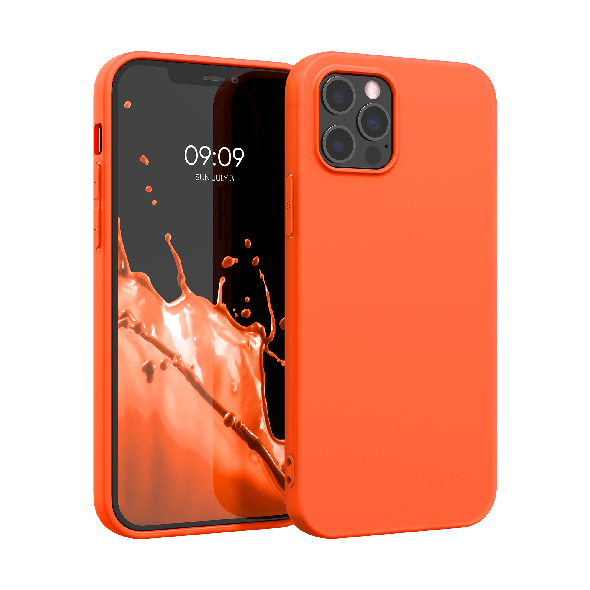 Silikonový kryt kwmobile pro iPhone 12 Pro Max - neonově oranžová