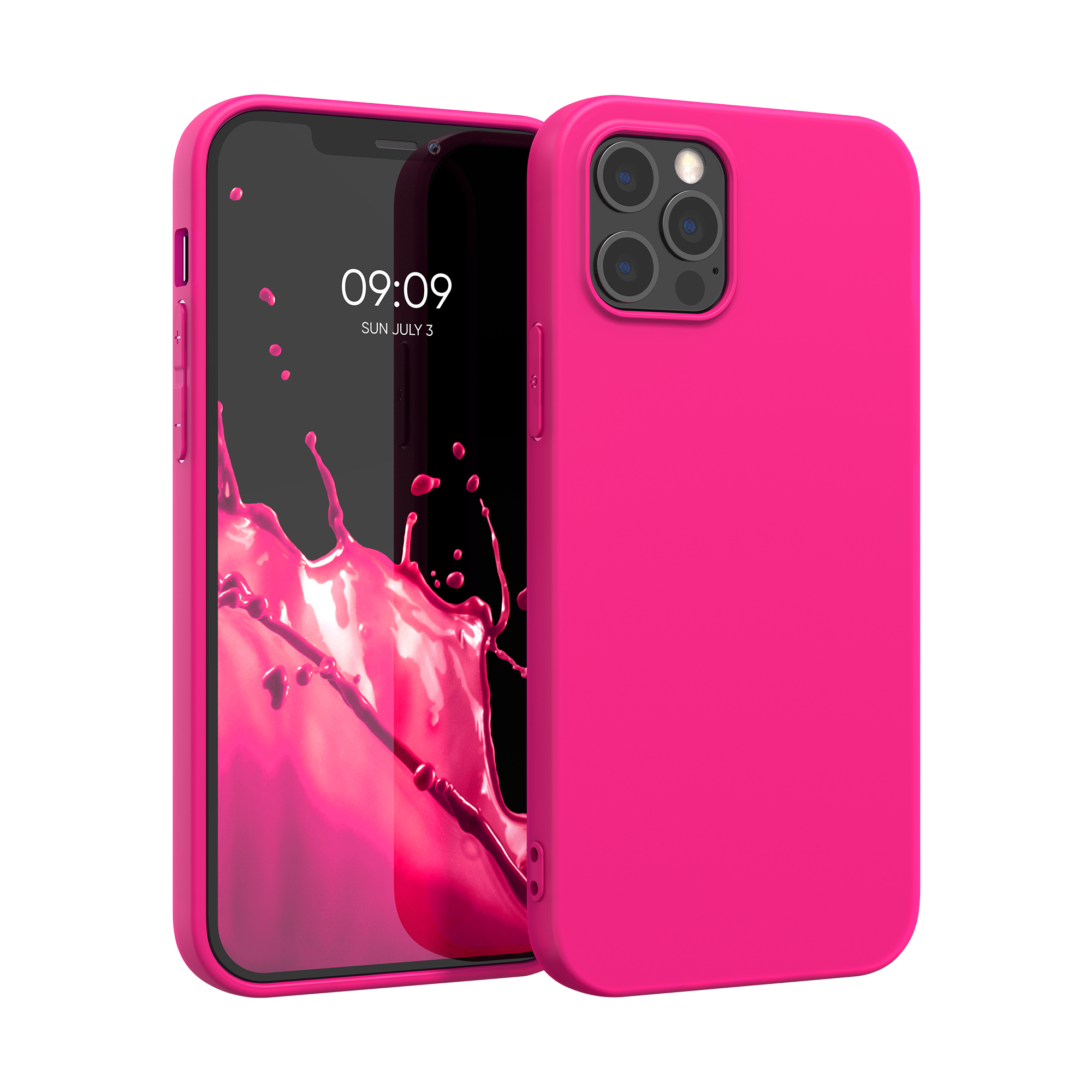 Silikonový kryt kwmobile pro iPhone 12 Pro Max - neonově růžová