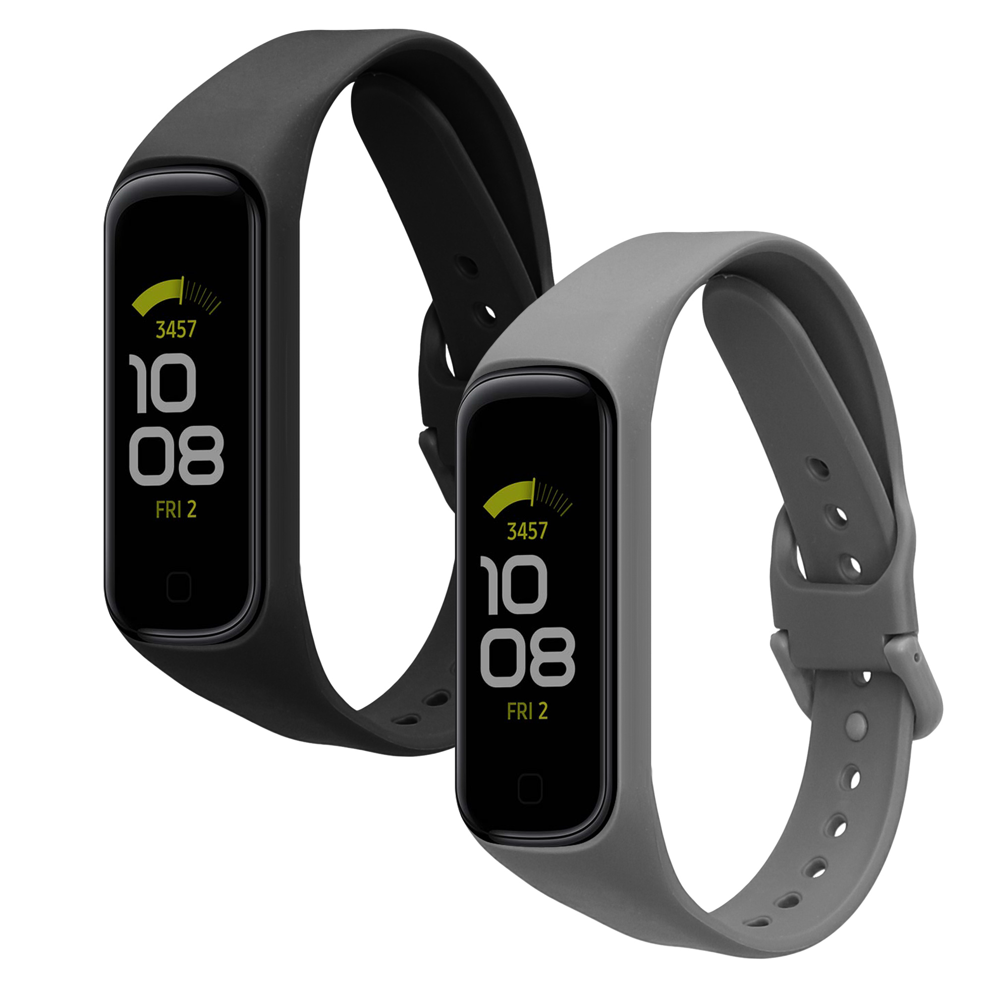 Silikonový řemínek na chytré hodinky Samsung Galaxy Fit 2 kwmobile 2 ks černo-tmavě břidlicový