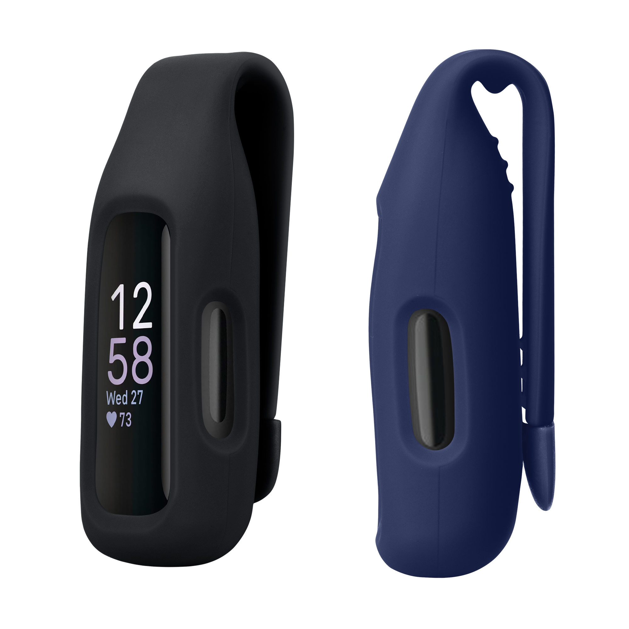 2x Ochranný obal na fitness tracker kwmobile pro Fitbit Inspire 3 / Inspire 2 / Ace 3… - černá / tmavě modrá