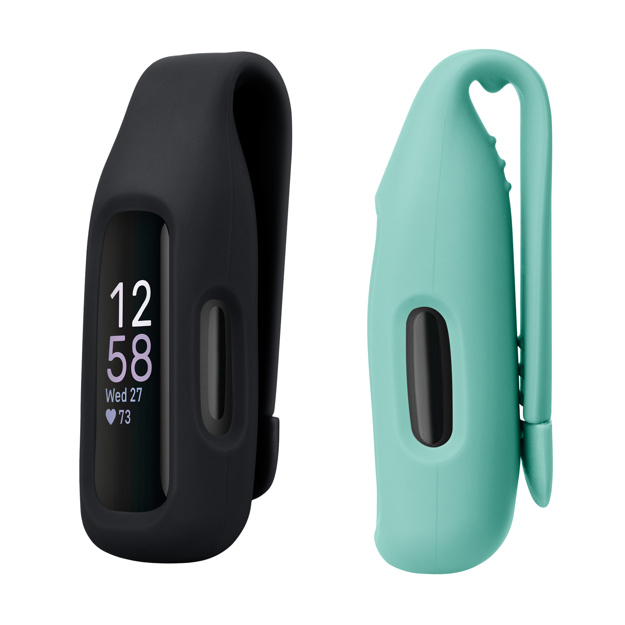 2x Ochranný obal na fitness tracker kwmobile pro Fitbit Inspire 3 / Inspire 2 / Ace 3… - černá / mátová