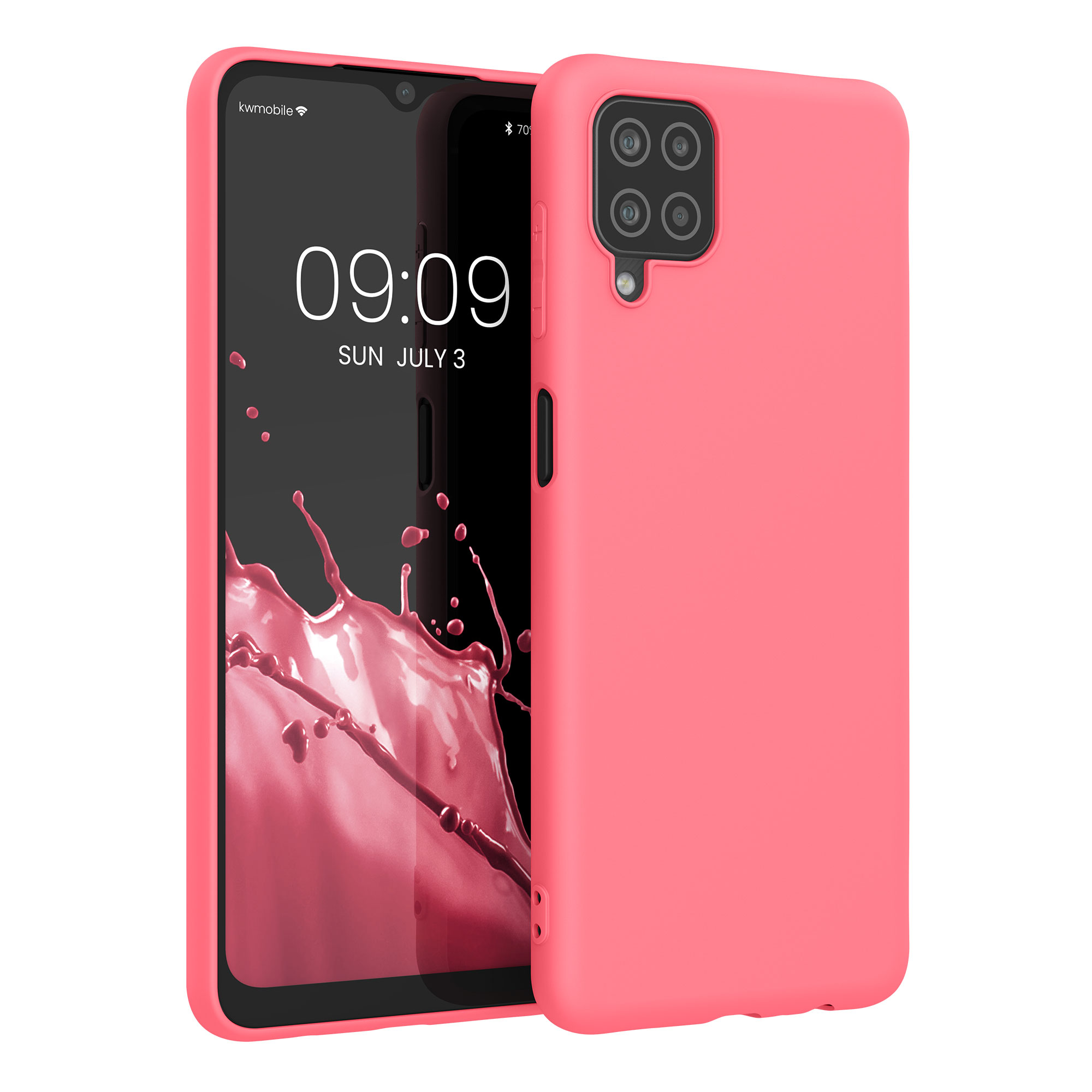 Kryt na mobil Samsung Galaxy A12 kwmobile TPU neonově korálový