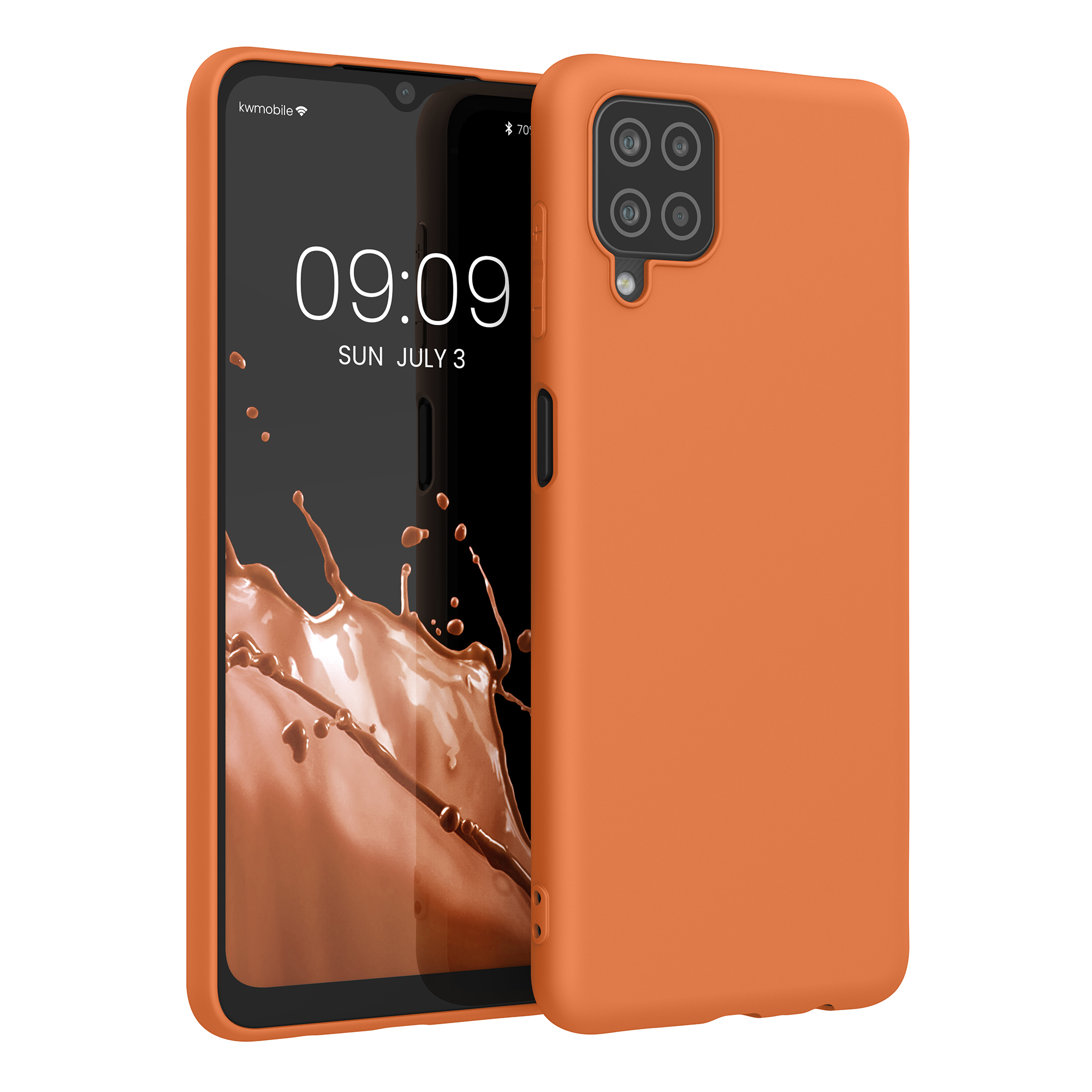 Kryt na mobil Samsung Galaxy A12 kwmobile TPU ovocně oranžový