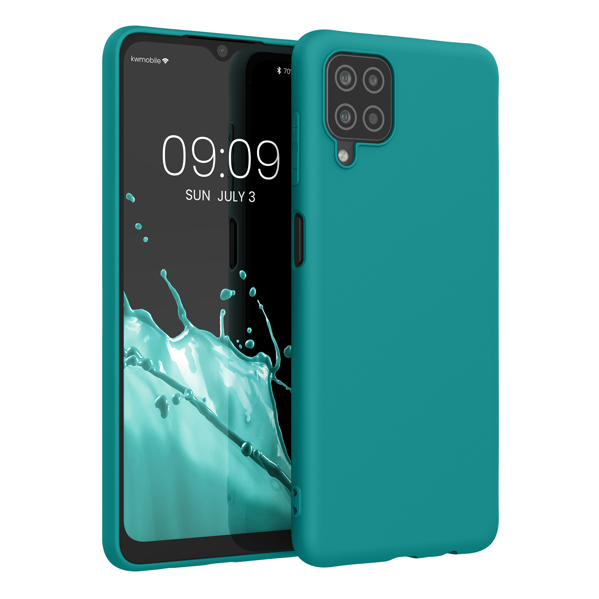 Kryt na mobil Samsung Galaxy A12 kwmobile TPU matně petrolejový