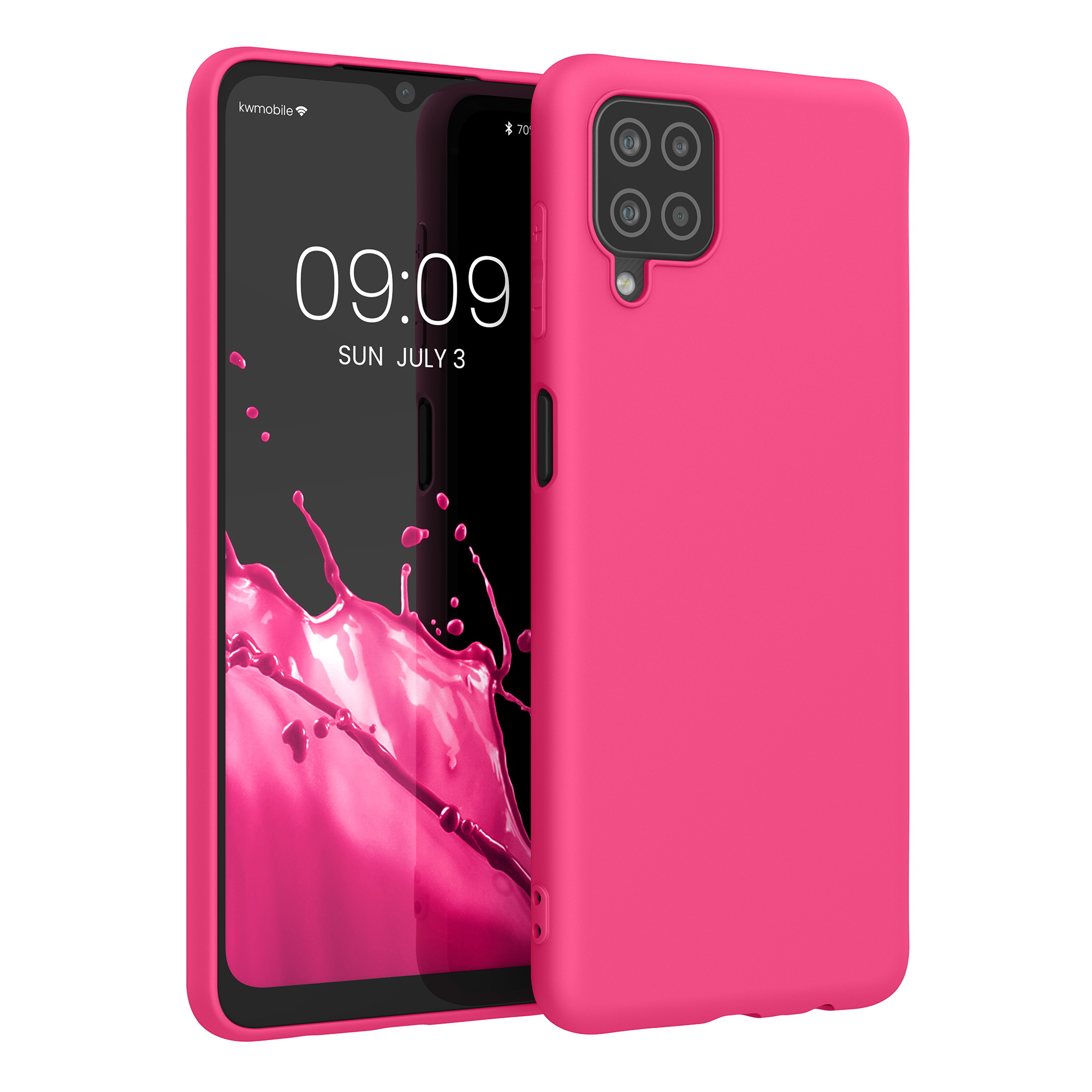 Kryt na mobil Samsung Galaxy A12 kwmobile TPU neonově růžový