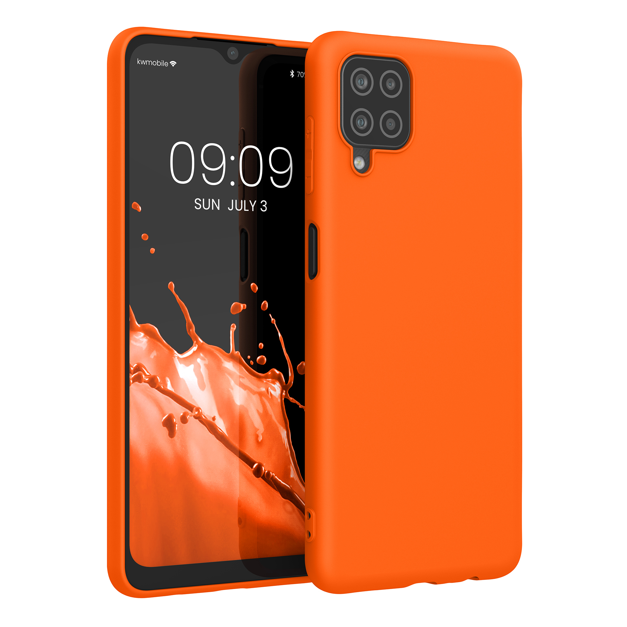 Kryt na mobil Samsung Galaxy A12 kwmobile TPU neonově oranžový