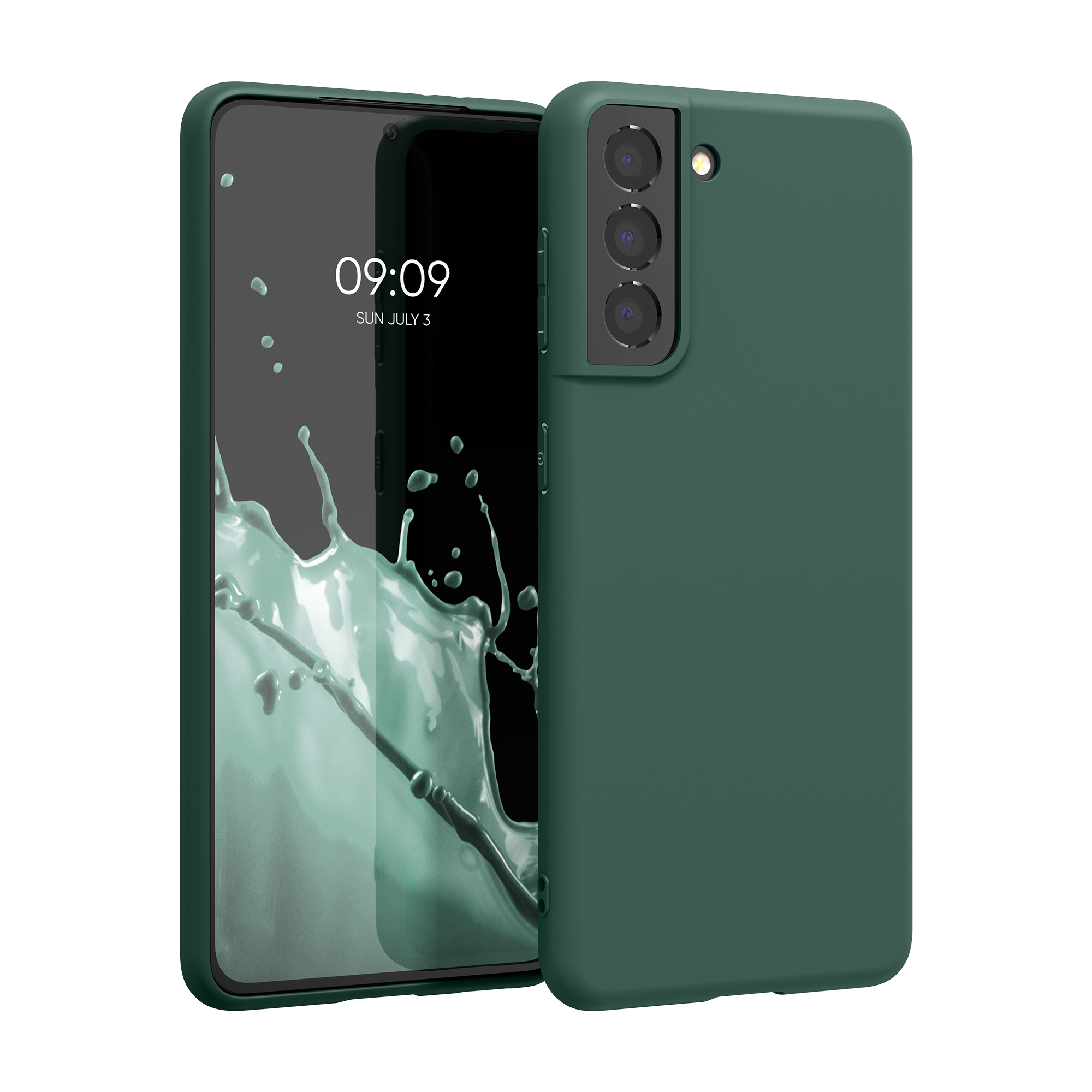 Kryt na mobil Samsung Galaxy S21 kwmobile TPU mechově zelený