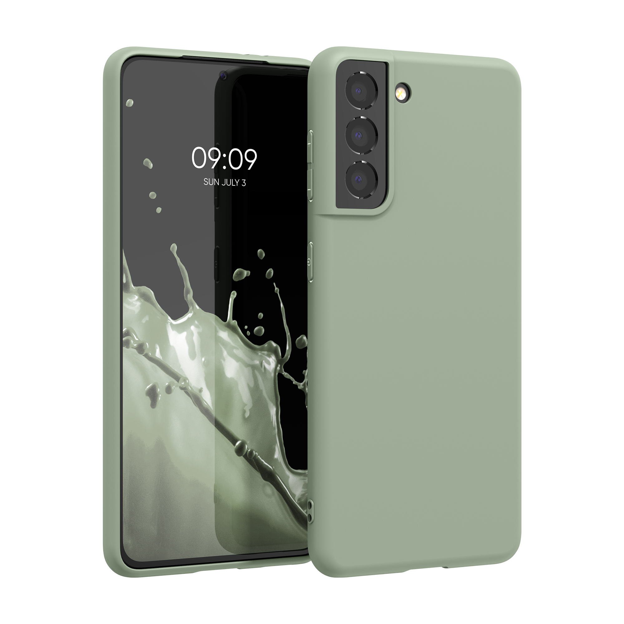 Kryt na mobil Galaxy S21 kwmobile Soft Cover šedozelená
