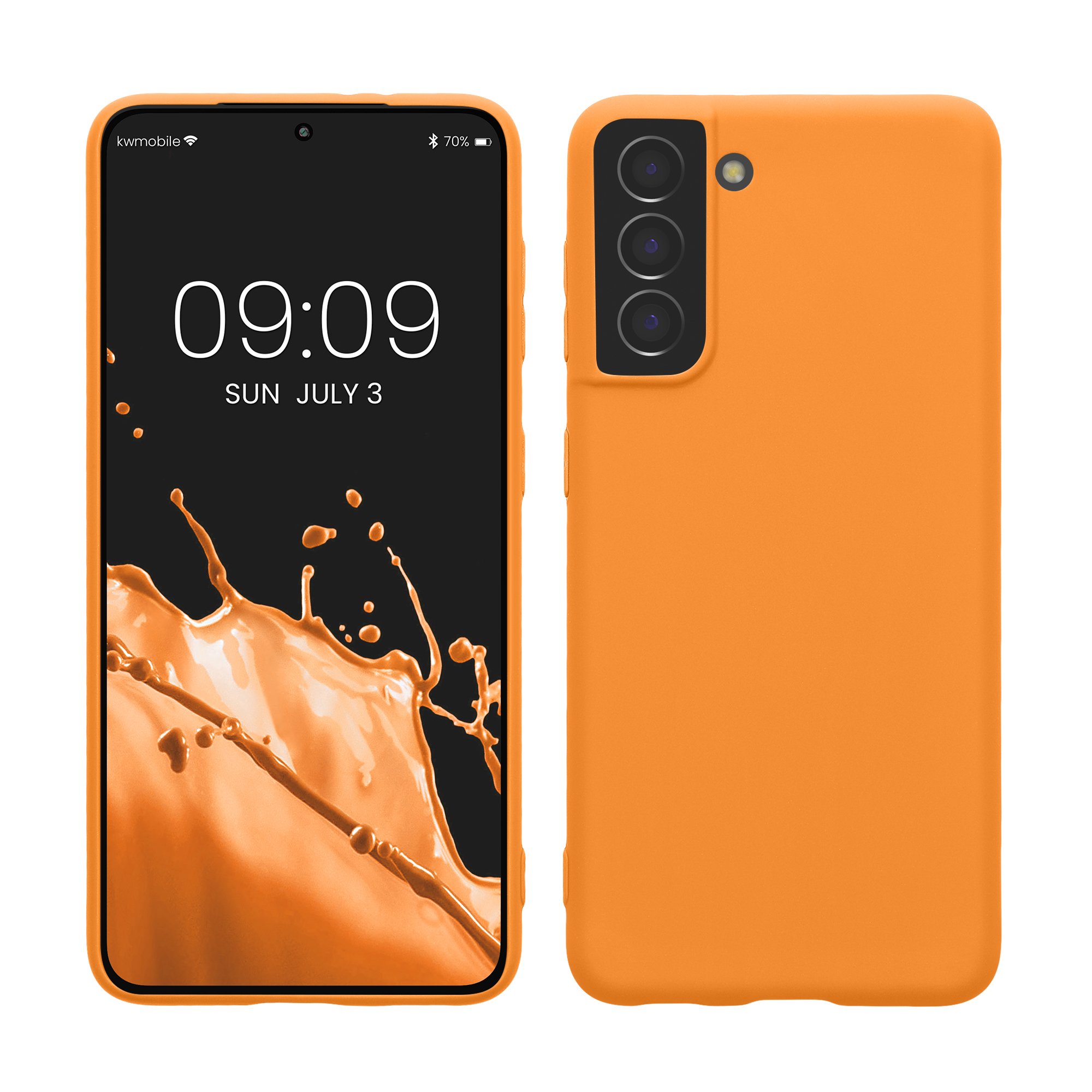 Kryt na mobil Galaxy S21 kwmobile Soft Cover ovocně oranžová