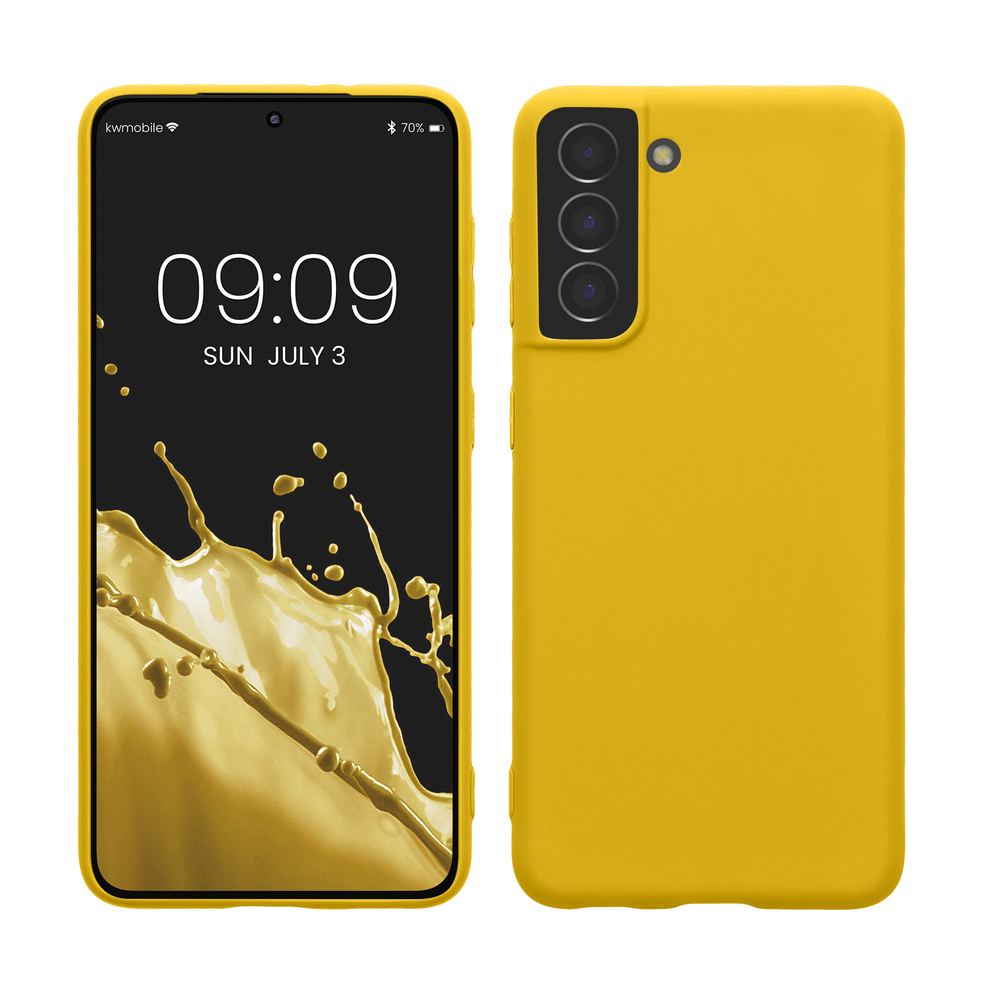Kryt na mobil Samsung Galaxy S21 kwmobile TPU zářivě žlutý