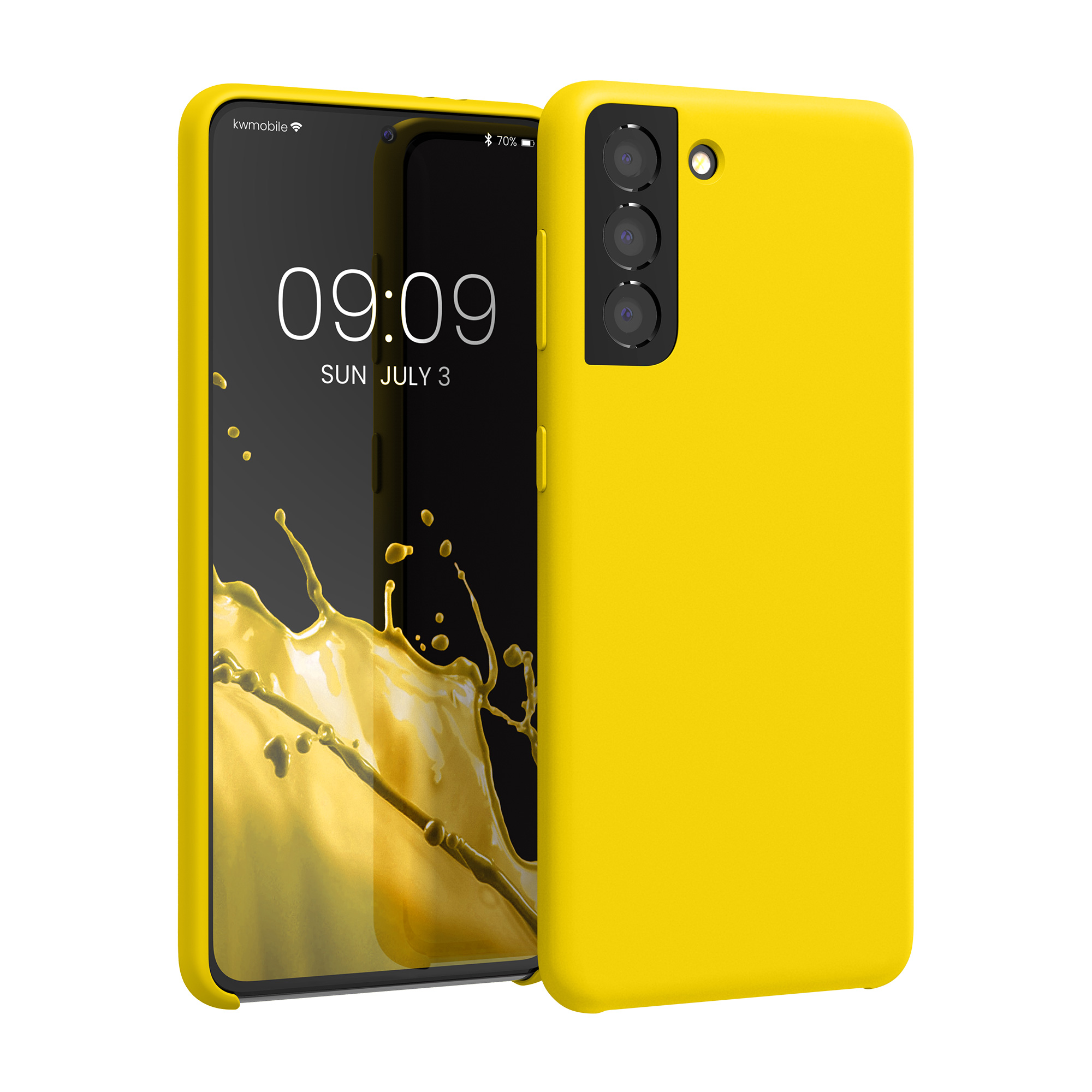 Kryt na mobil Samsung Galaxy S21 kwmobile TPU zářivě žlutý