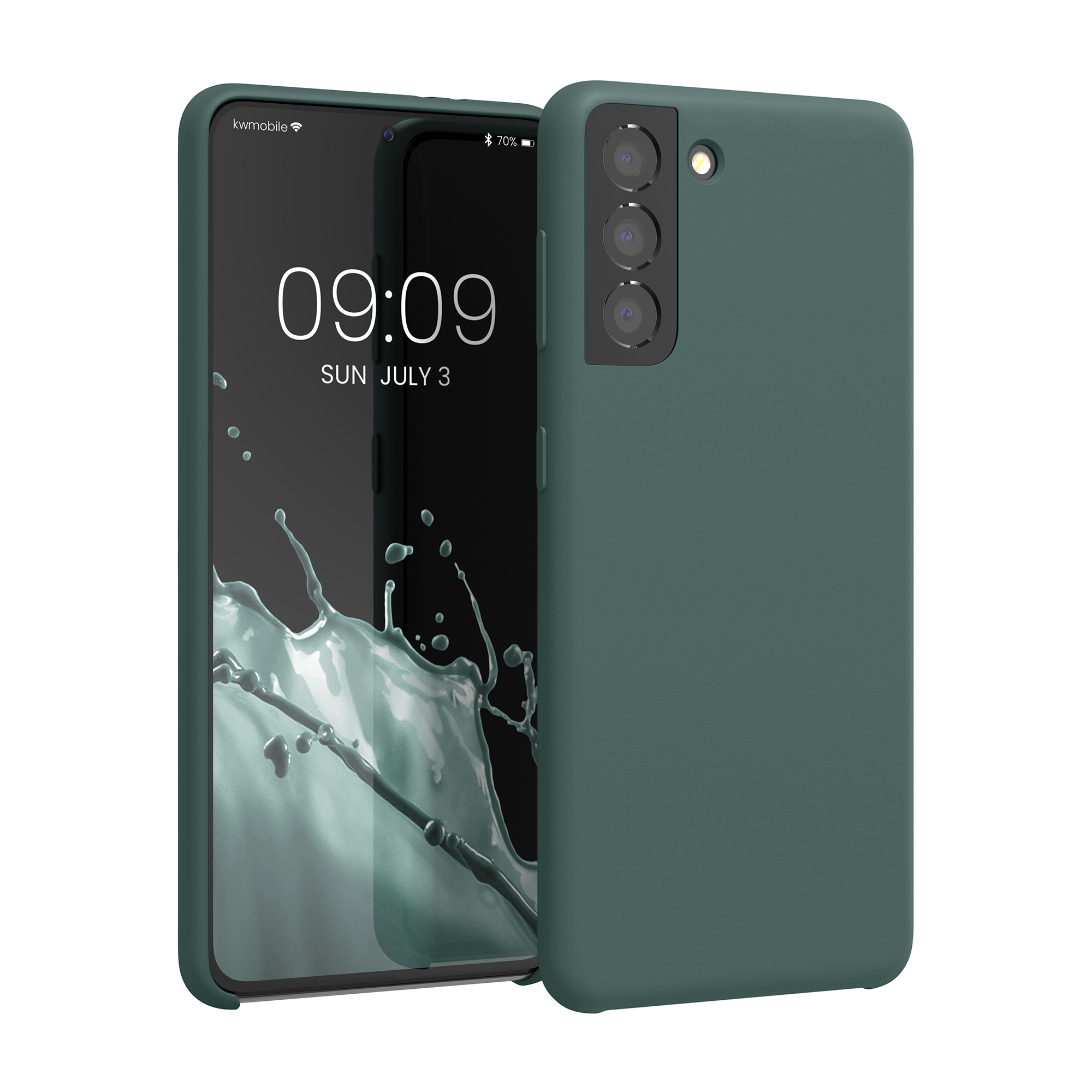 Kryt na mobil Samsung Galaxy S21 kwmobile TPU mechově zelený