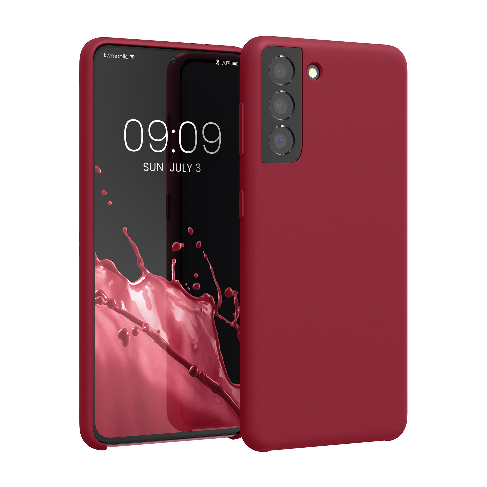 Kryt na mobil Samsung Galaxy S21 kwmobile TPU rebarborově červený
