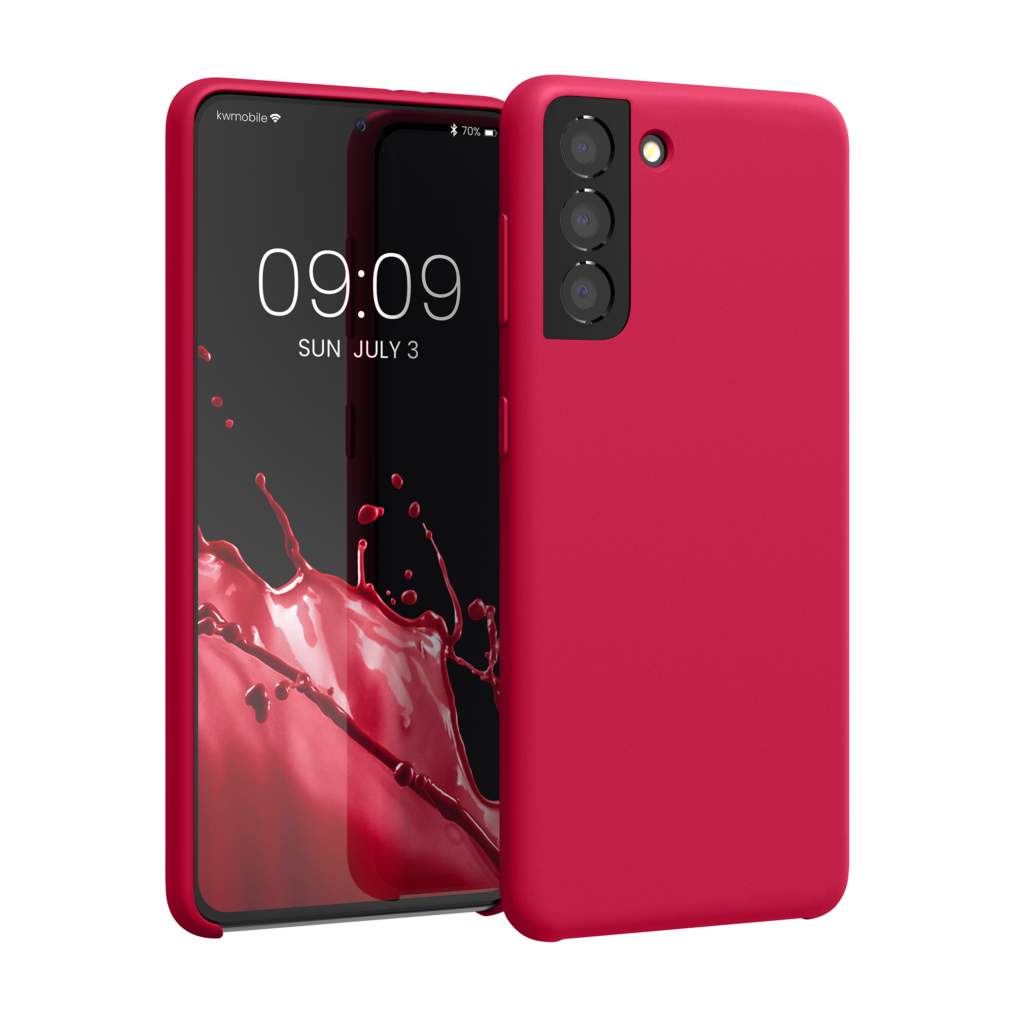 Kryt na mobil Samsung Galaxy S21 kwmobile TPU třešňově červený
