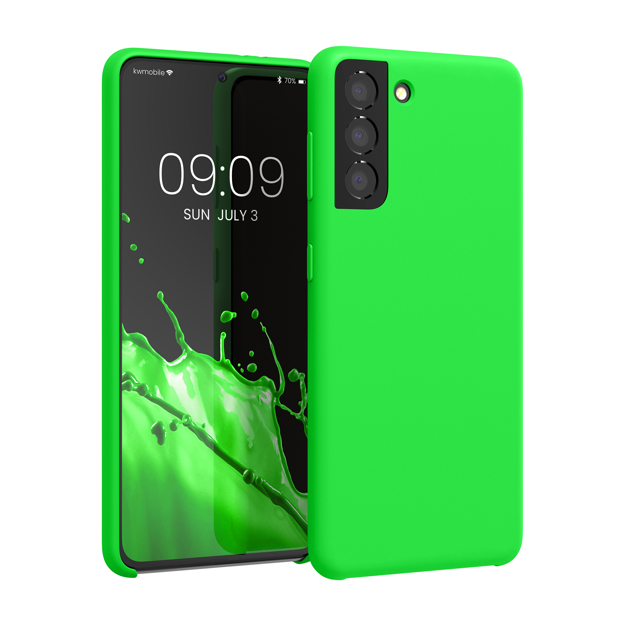 Kryt na mobil Samsung Galaxy S21 kwmobile TPU neonově zelený