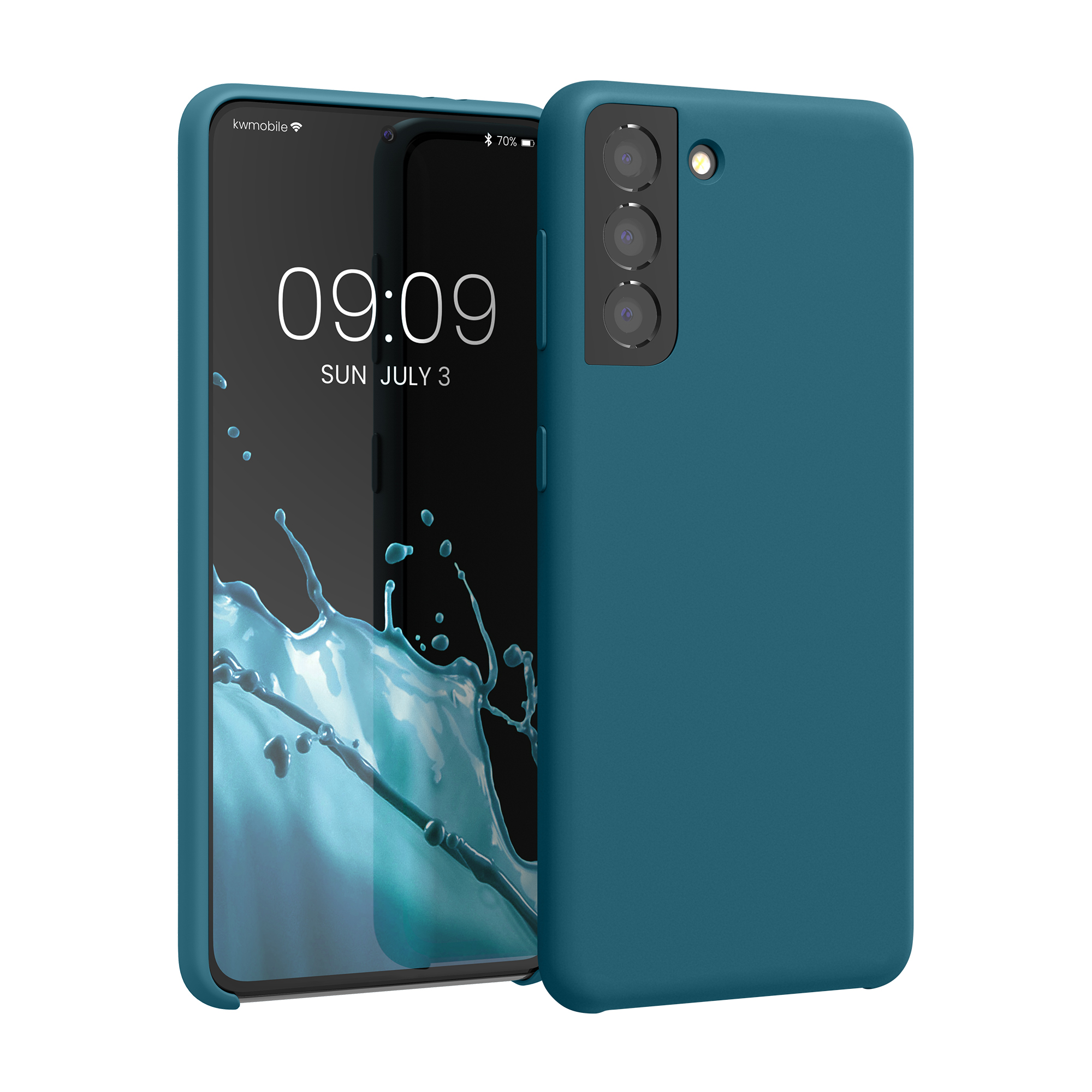 Kryt na mobil Samsung Galaxy S21 kwmobile TPU matně petrolejový