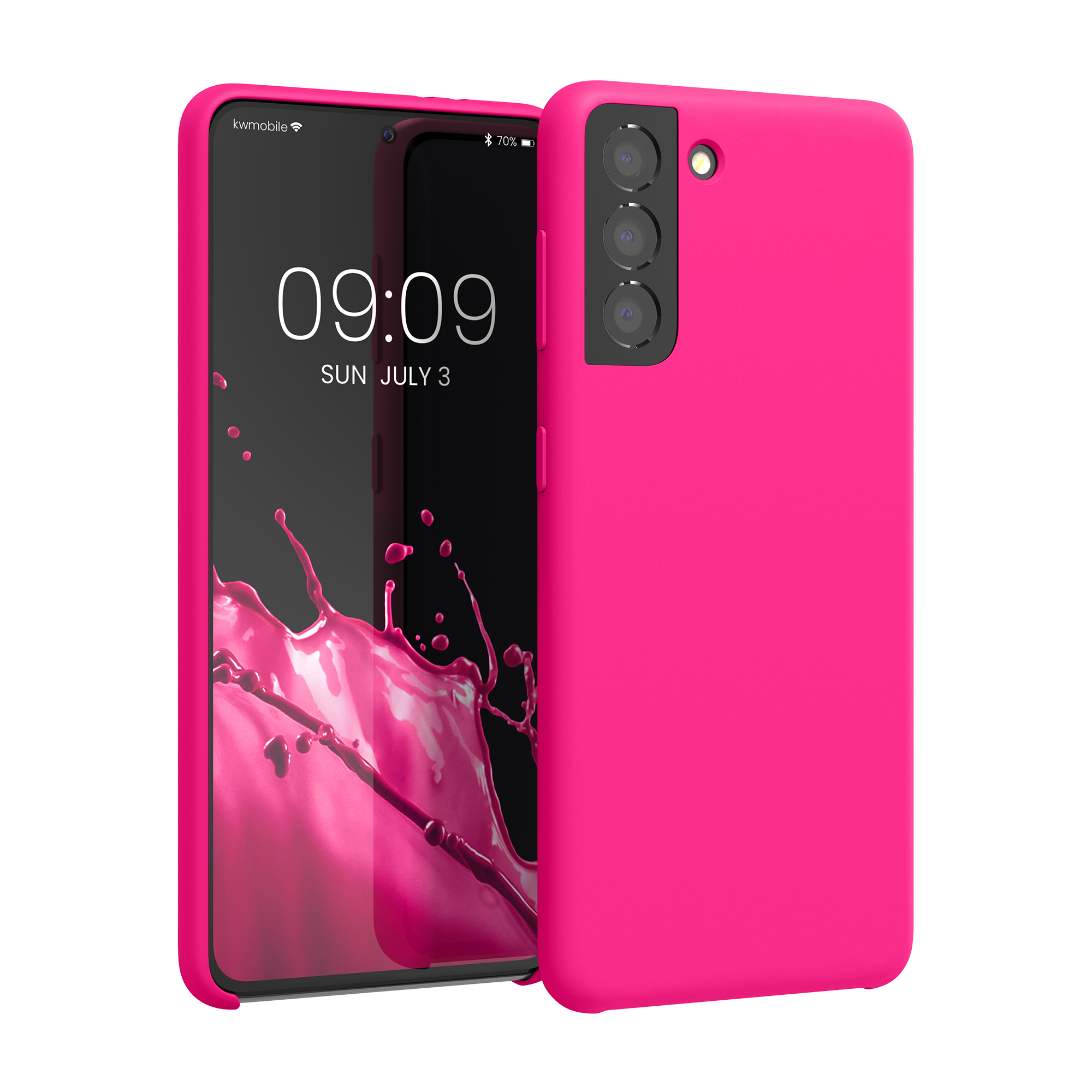 Kryt na mobil Samsung Galaxy S21 kwmobile TPU neonově růžový