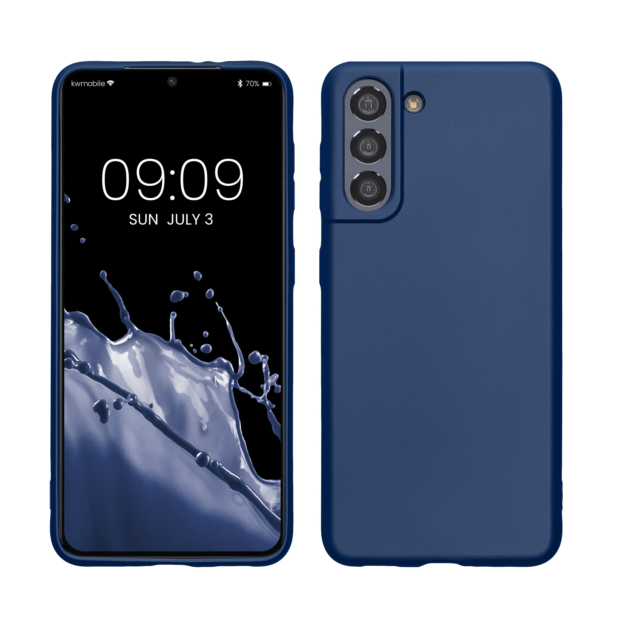 Metalický kryt na mobil Samsung Galaxy S21 kwmobile tmavě modrý