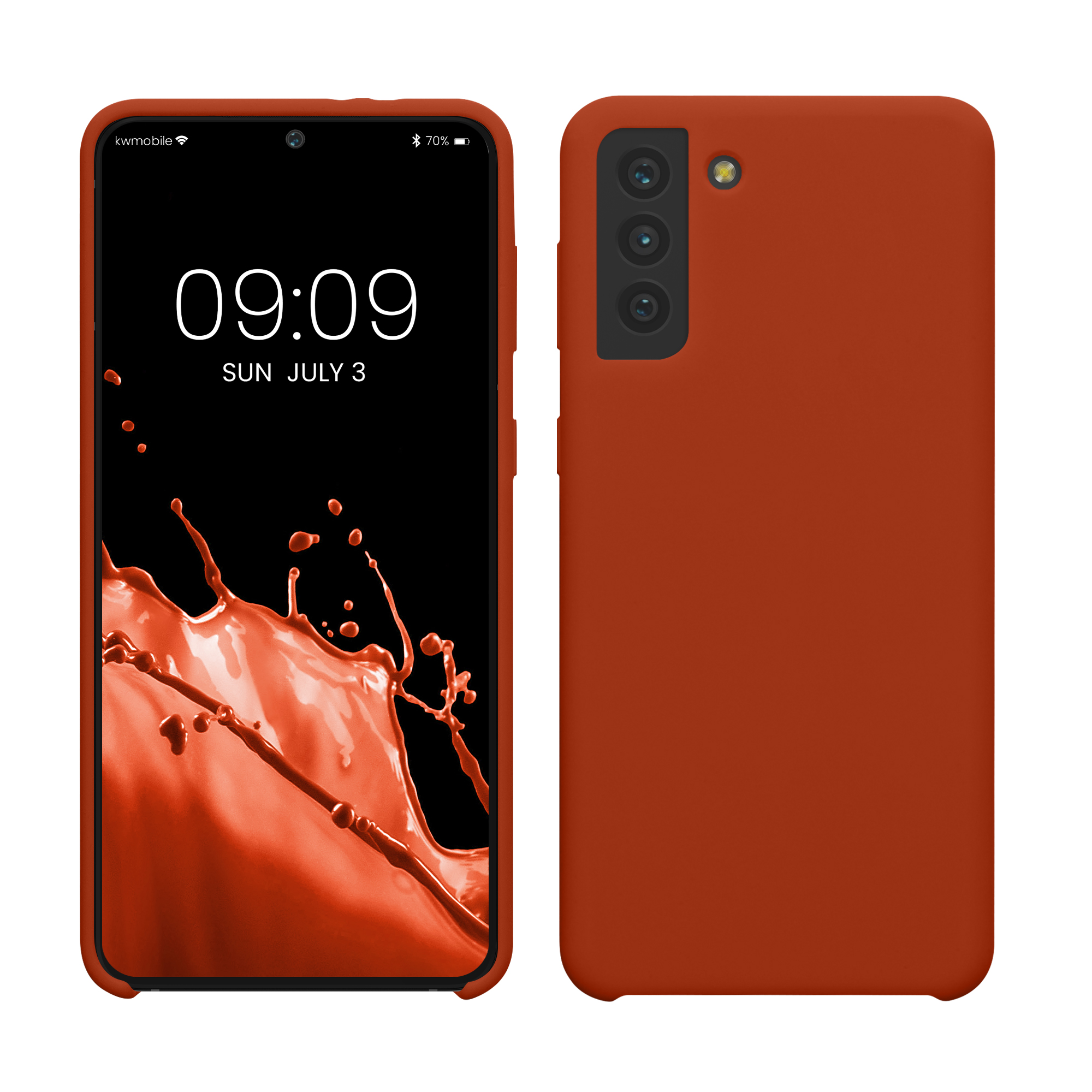 Kryt na mobil Galaxy S21+ kwmobile Soft Cover rezavě oranžová