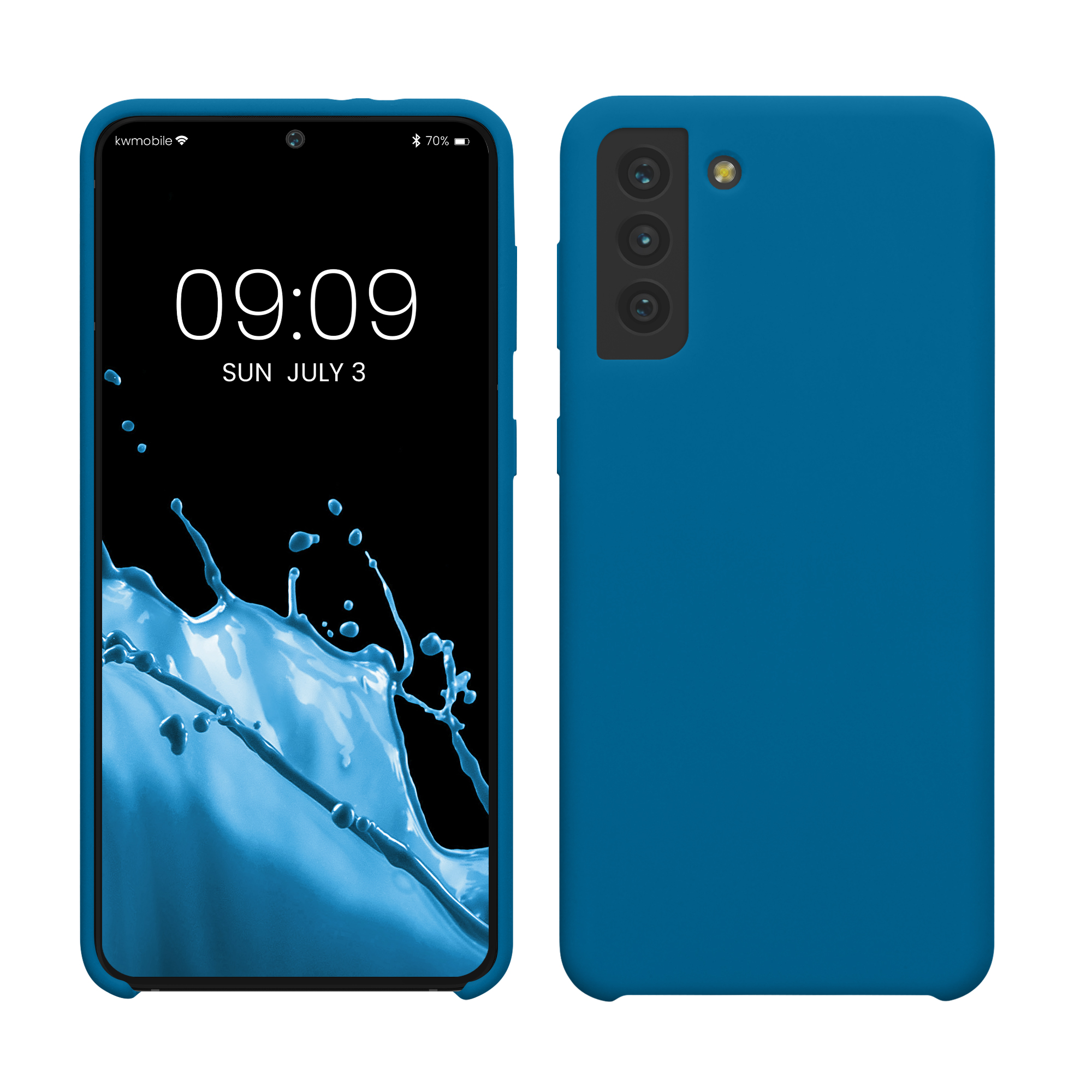 Kryt na mobil Galaxy S21+ kwmobile Soft Cover modrá Blue Reef