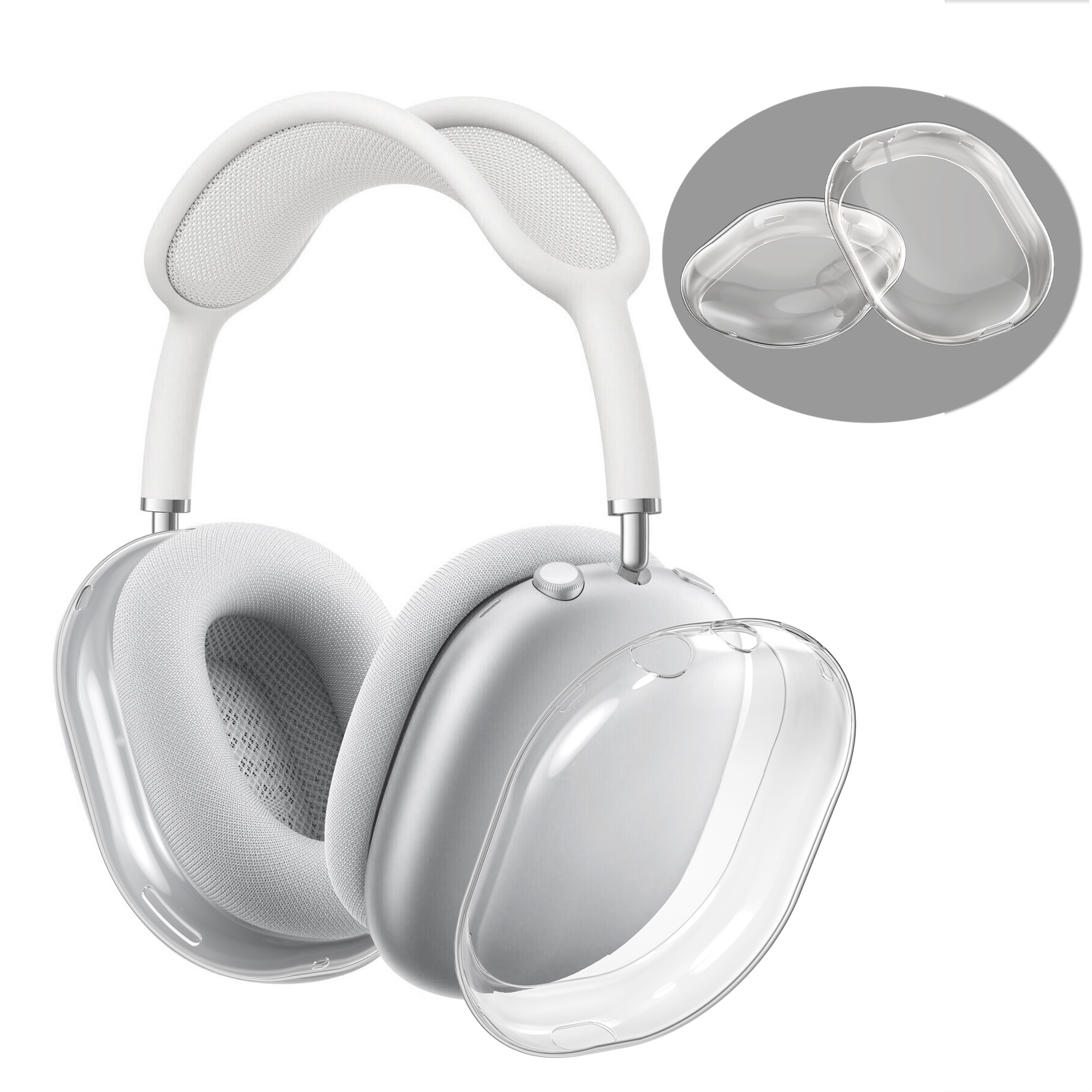 Ochranná sada pro Apple AirPods Max / AirPods Max 2 kwmobile - transparentní