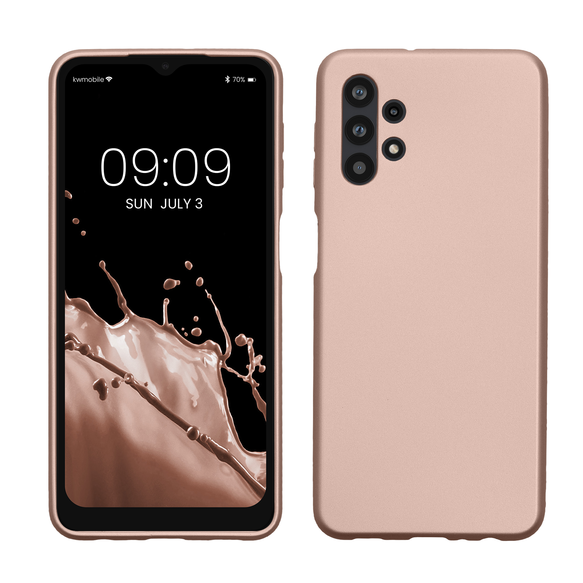 Kryt na mobil Samsung Galaxy A32 5G kwmobile TPU metalický Metalická růžová zlatá