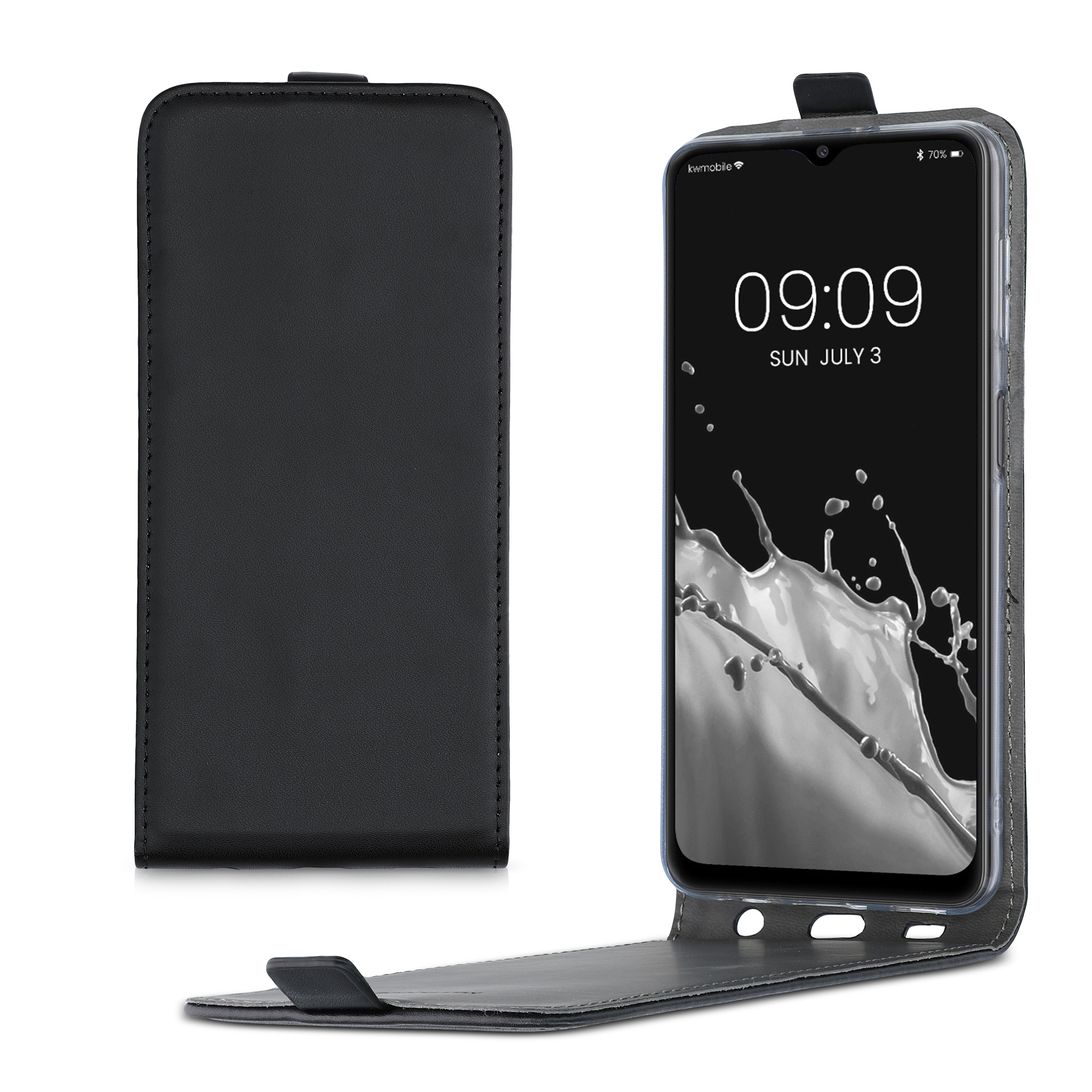Flip pouzdro Samsung Galaxy A32 5G kwmobile PU kůže vertikální s magnetem Černá