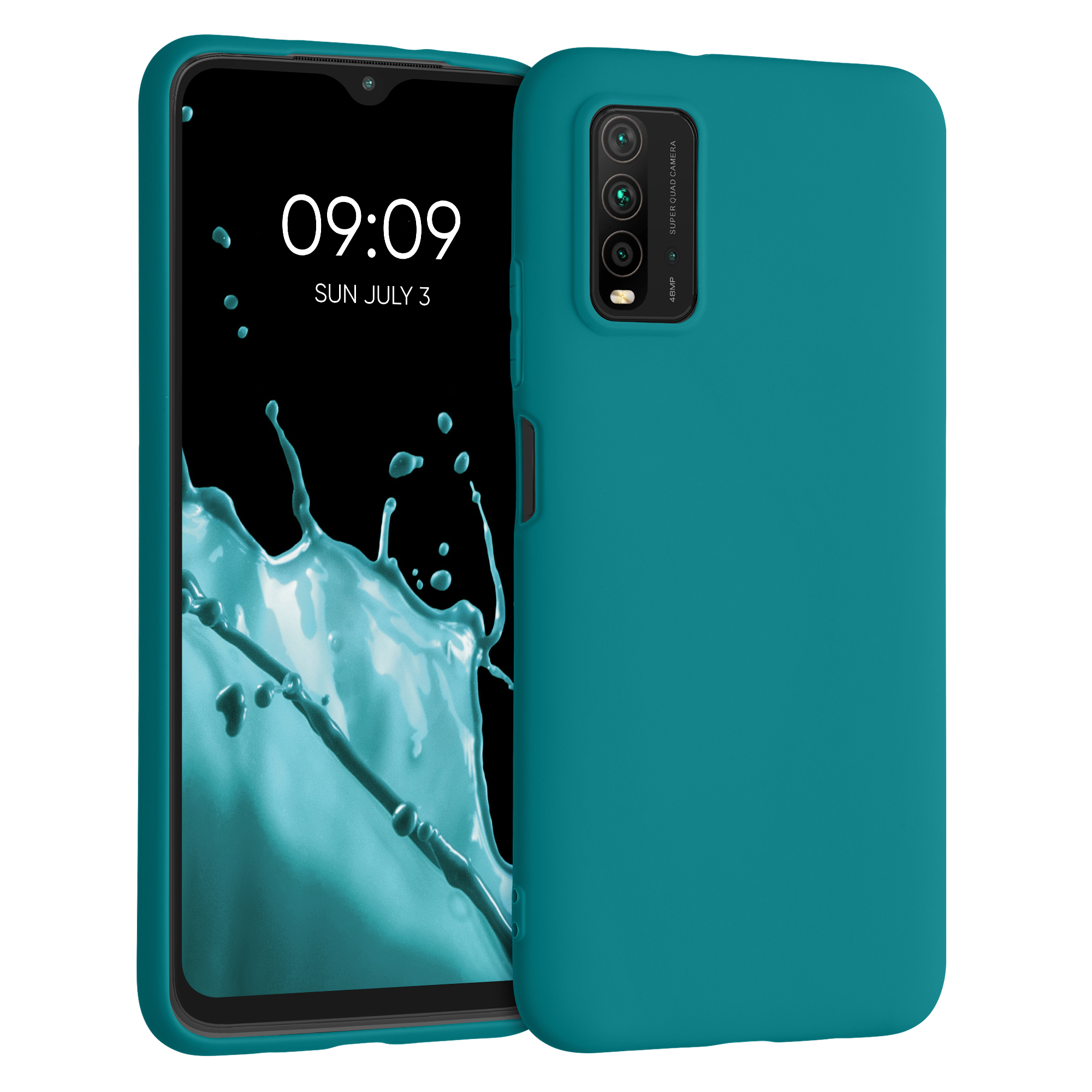 Kryt Xiaomi Redmi 9T silikonový TPU modrozelená matná kwmobile