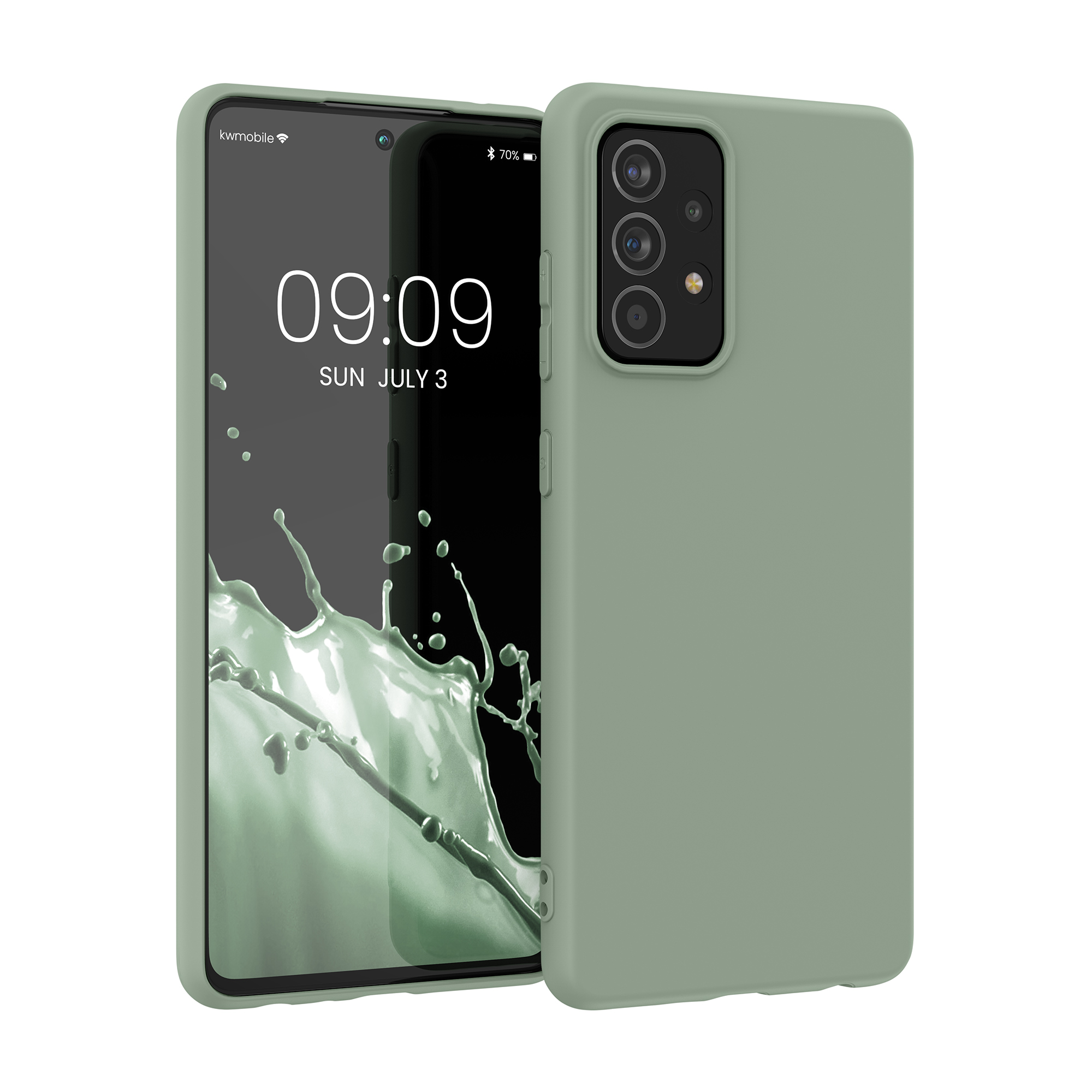 Kryt na mobil Samsung Galaxy A52 / A52 5G / A52s 5G kwmobile TPU Šedo-zelená