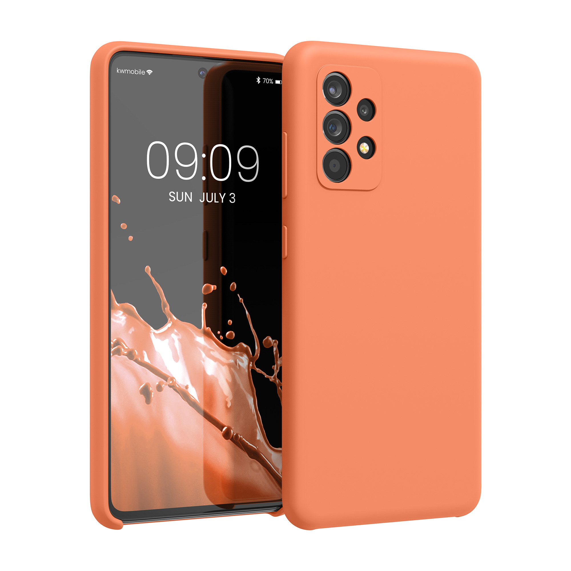 Pouzdro pro Samsung Galaxy A52 / A52 5G / A52s 5G kwmobile silikonové - letní oranžová