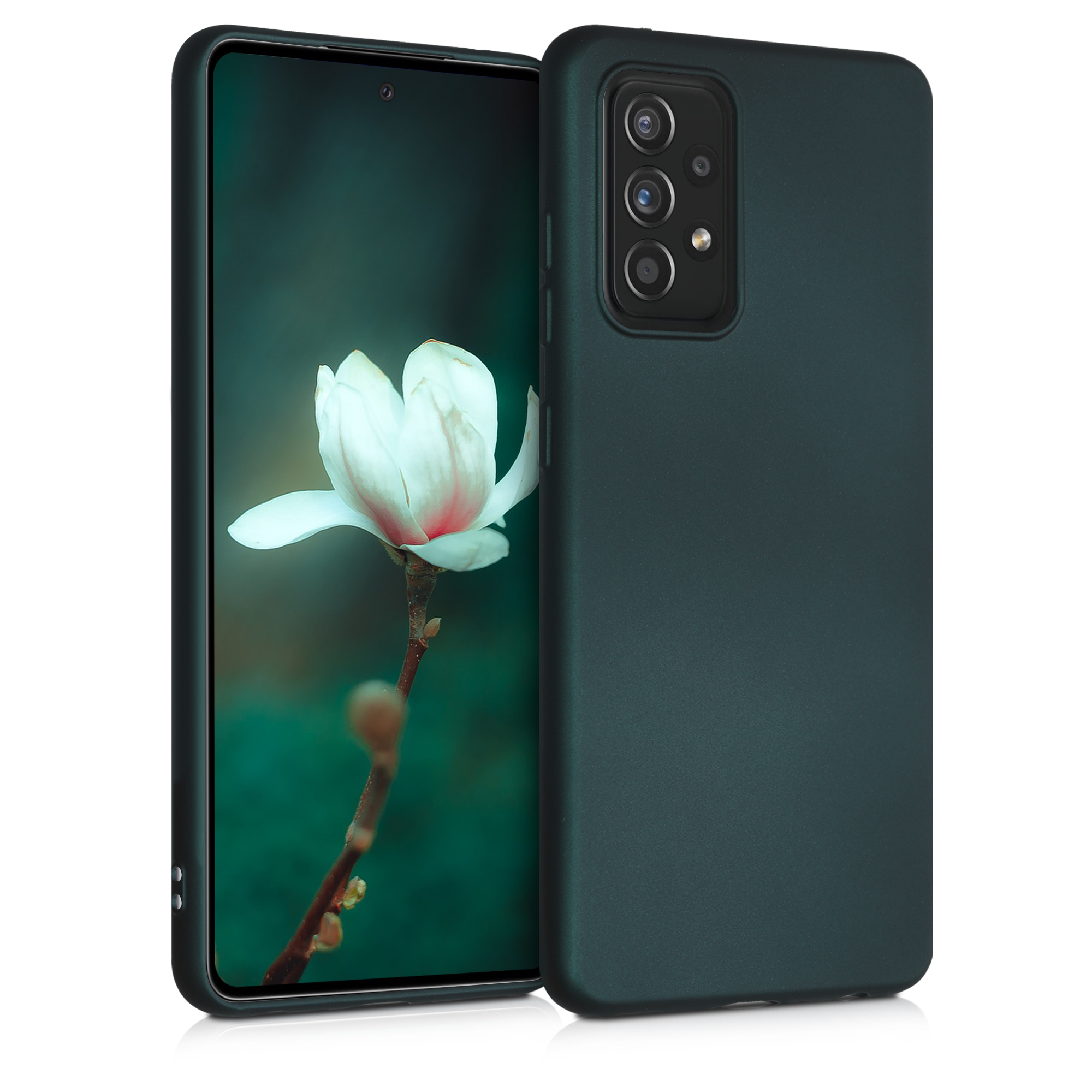 Kryt na mobil Samsung Galaxy A52 / A52 5G / A52s 5G kwmobile TPU metalický Metalická petrolejová