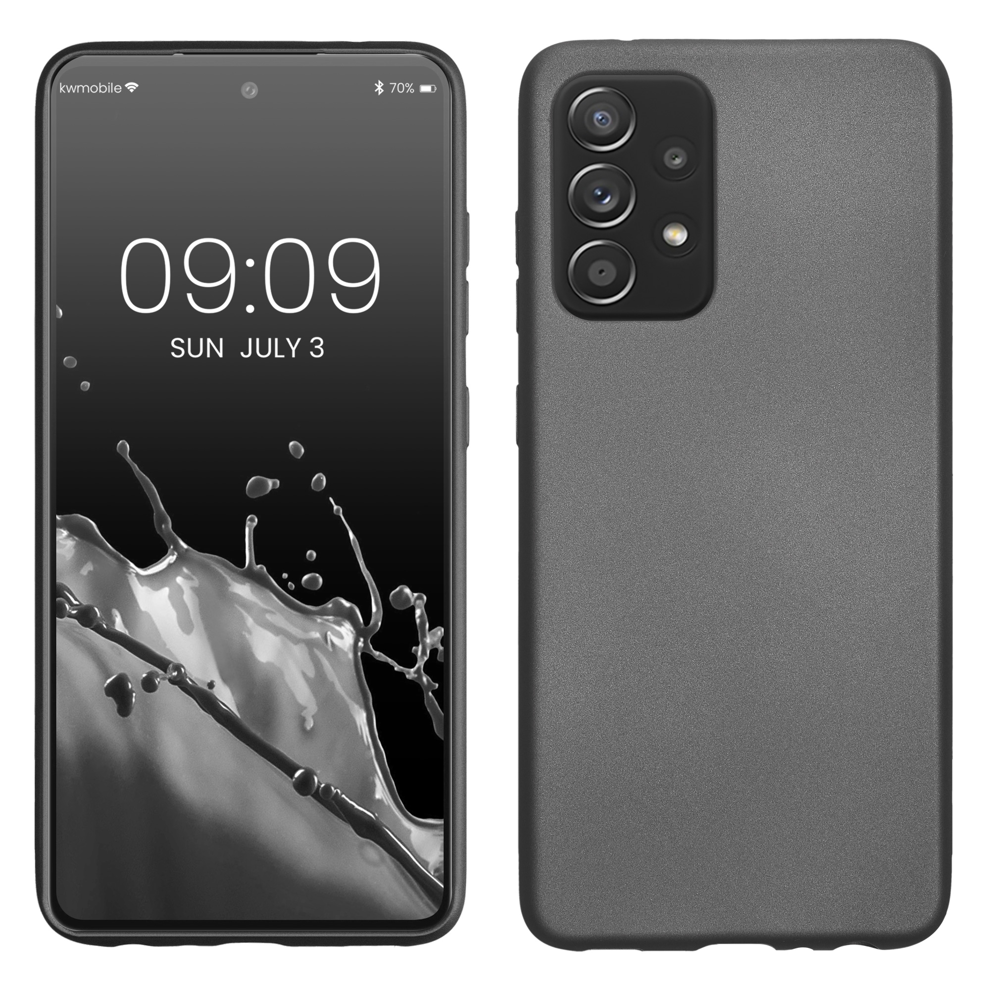 Kryt na mobil Samsung Galaxy A52 / A52 5G / A52s 5G kwmobile TPU metalický Metalická šedá
