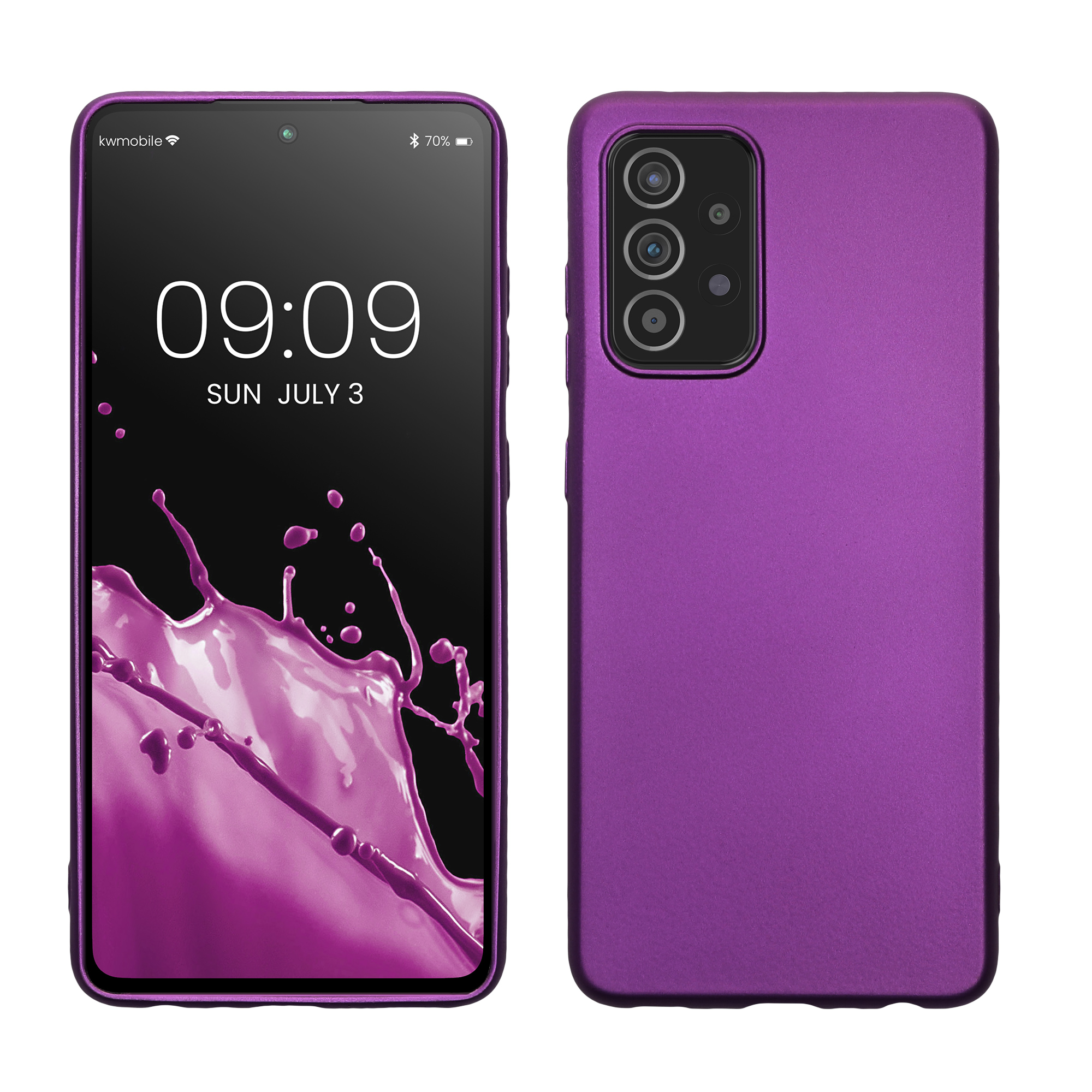 Kryt na mobil Samsung Galaxy A52 / A52 5G / A52s 5G kwmobile TPU metalický Metalická fialová