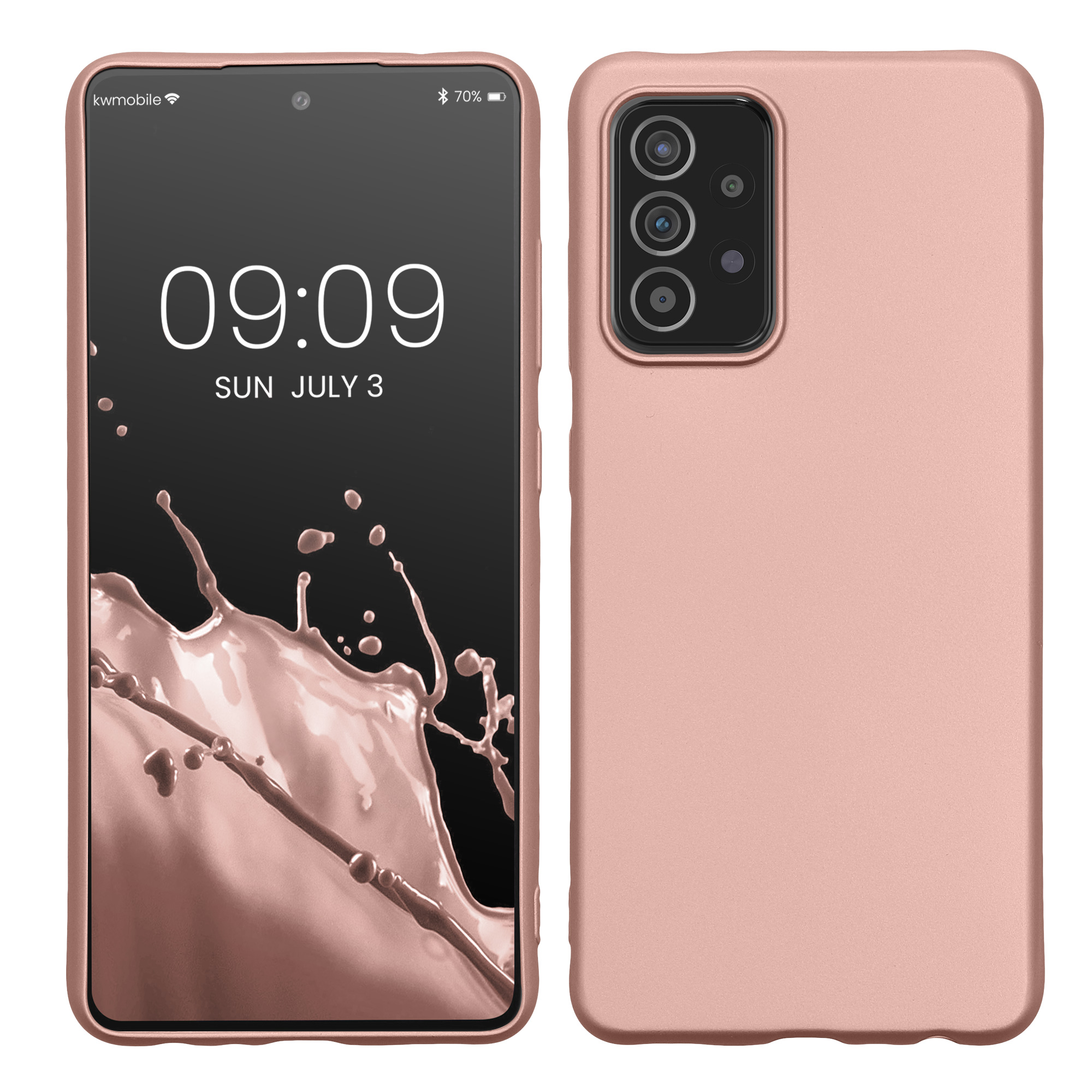 Kryt na mobil Samsung Galaxy A52 / A52 5G / A52s 5G kwmobile TPU metalický Metalická růžová zlatá