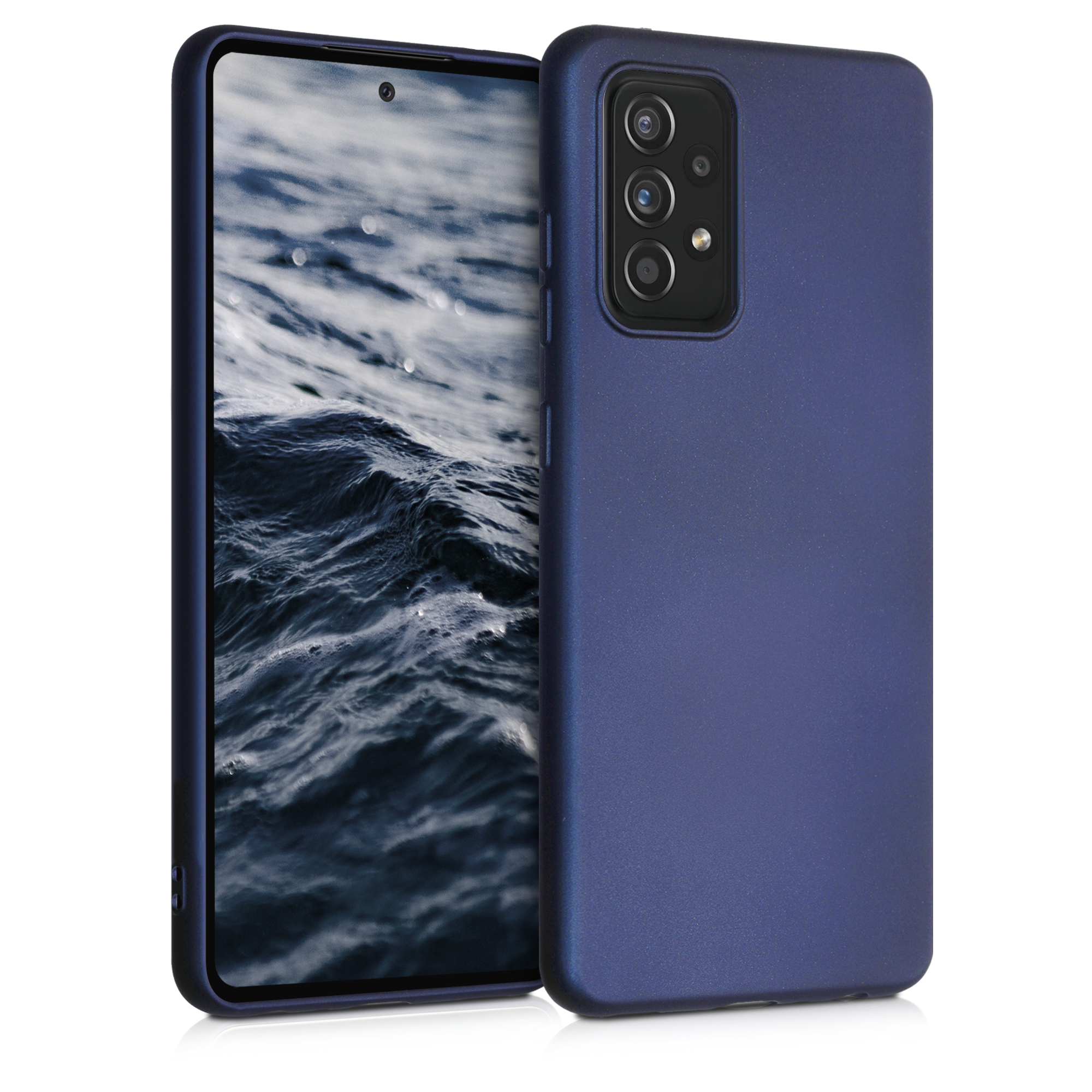 Kryt na mobil Samsung Galaxy A52 / A52 5G / A52s 5G kwmobile TPU metalický Metalická modrá