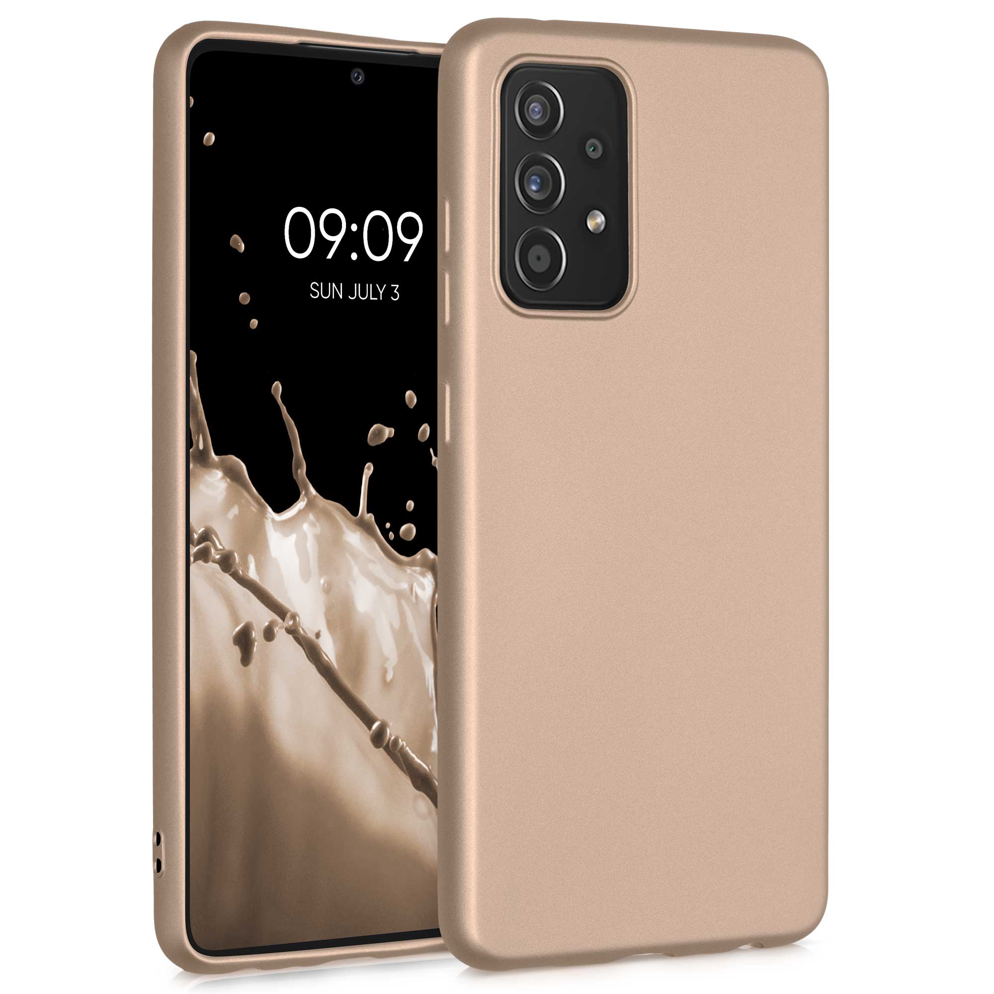 Kryt na mobil Samsung Galaxy A52 / A52 5G / A52s 5G kwmobile TPU metalický Metalická zlatá