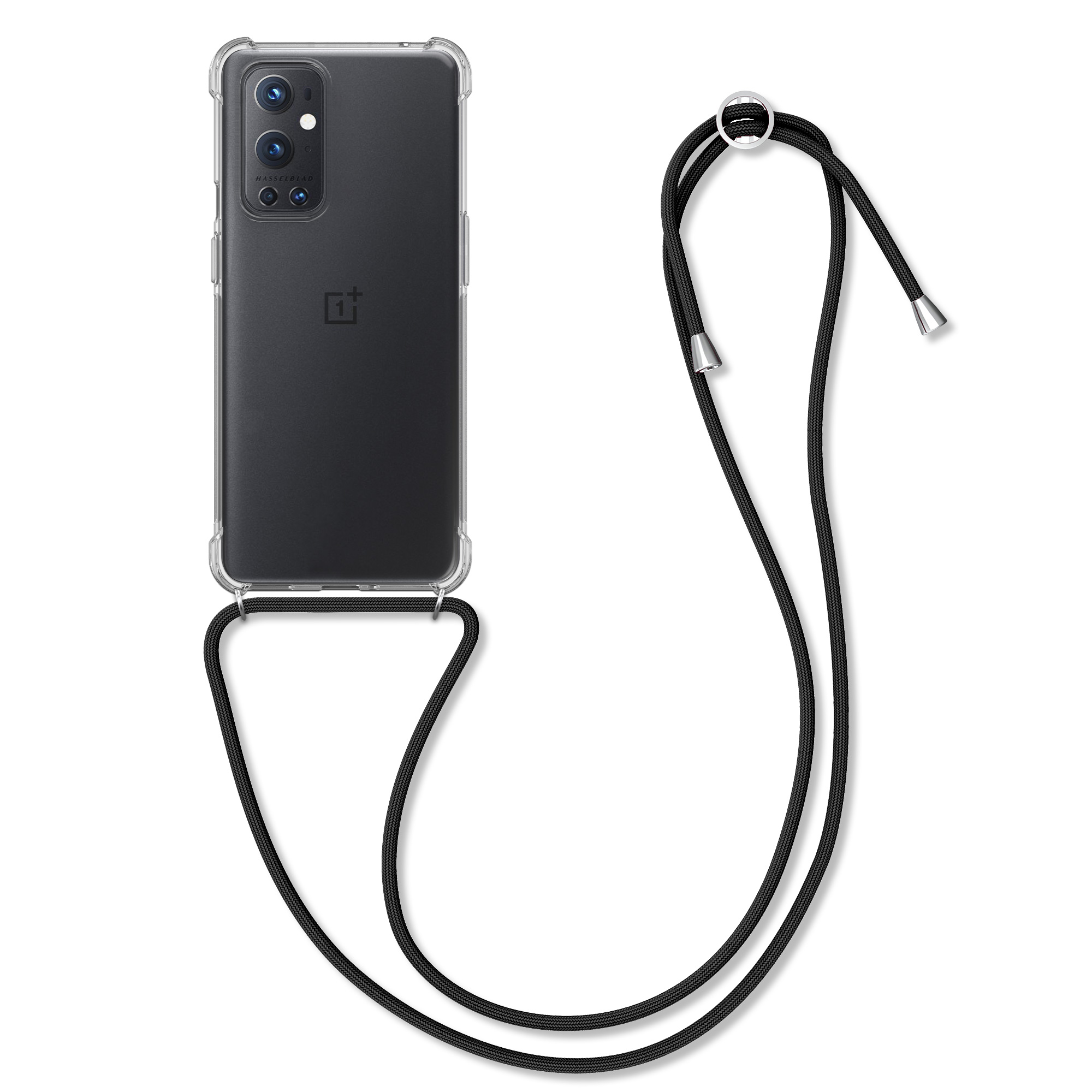 Kryt na mobil OnePlus 9 Pro kwmobile crossbody se šňůrkou černá / transparentní