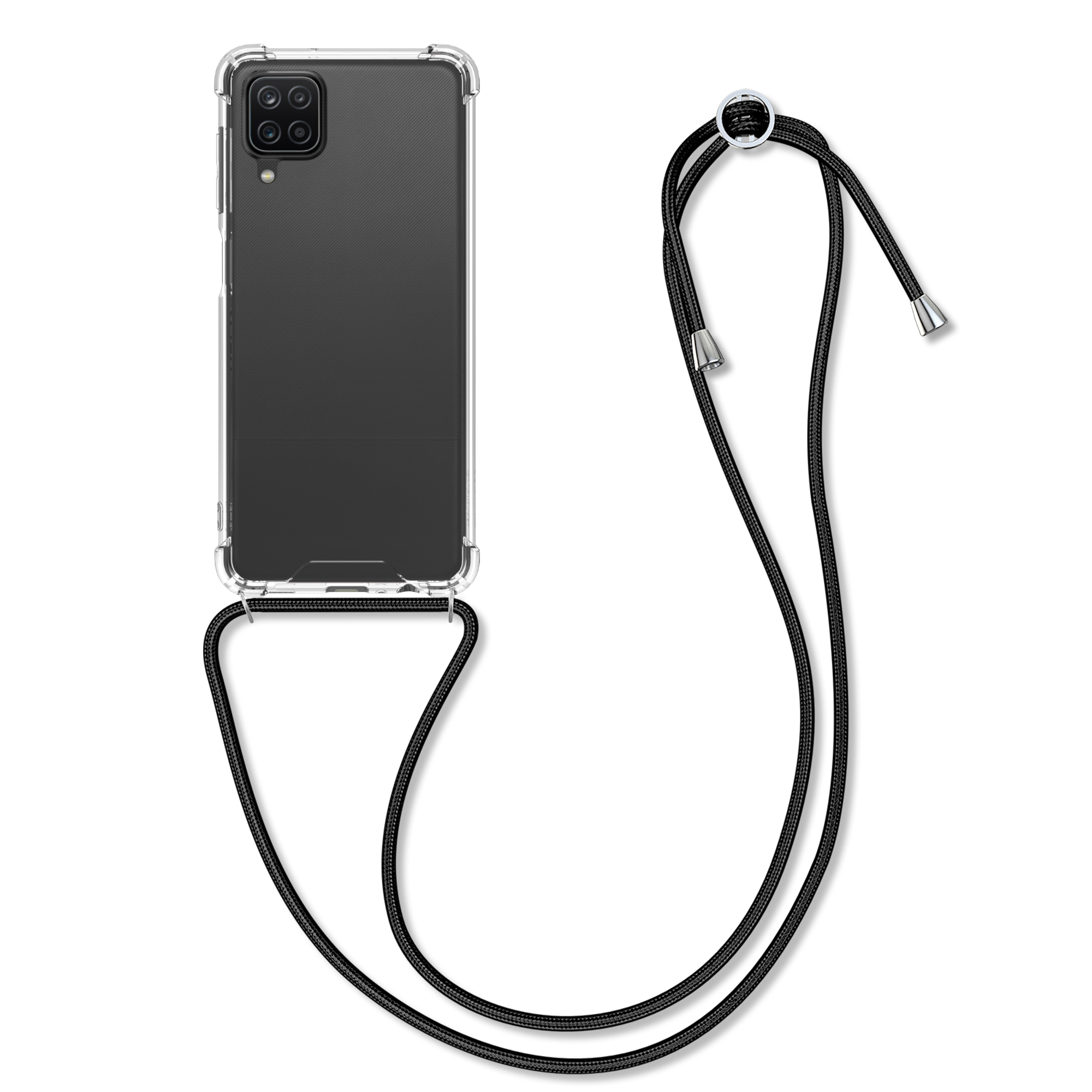 Crossbody kryt na mobil Samsung Galaxy A12 Case kwmobile černo-transparentní